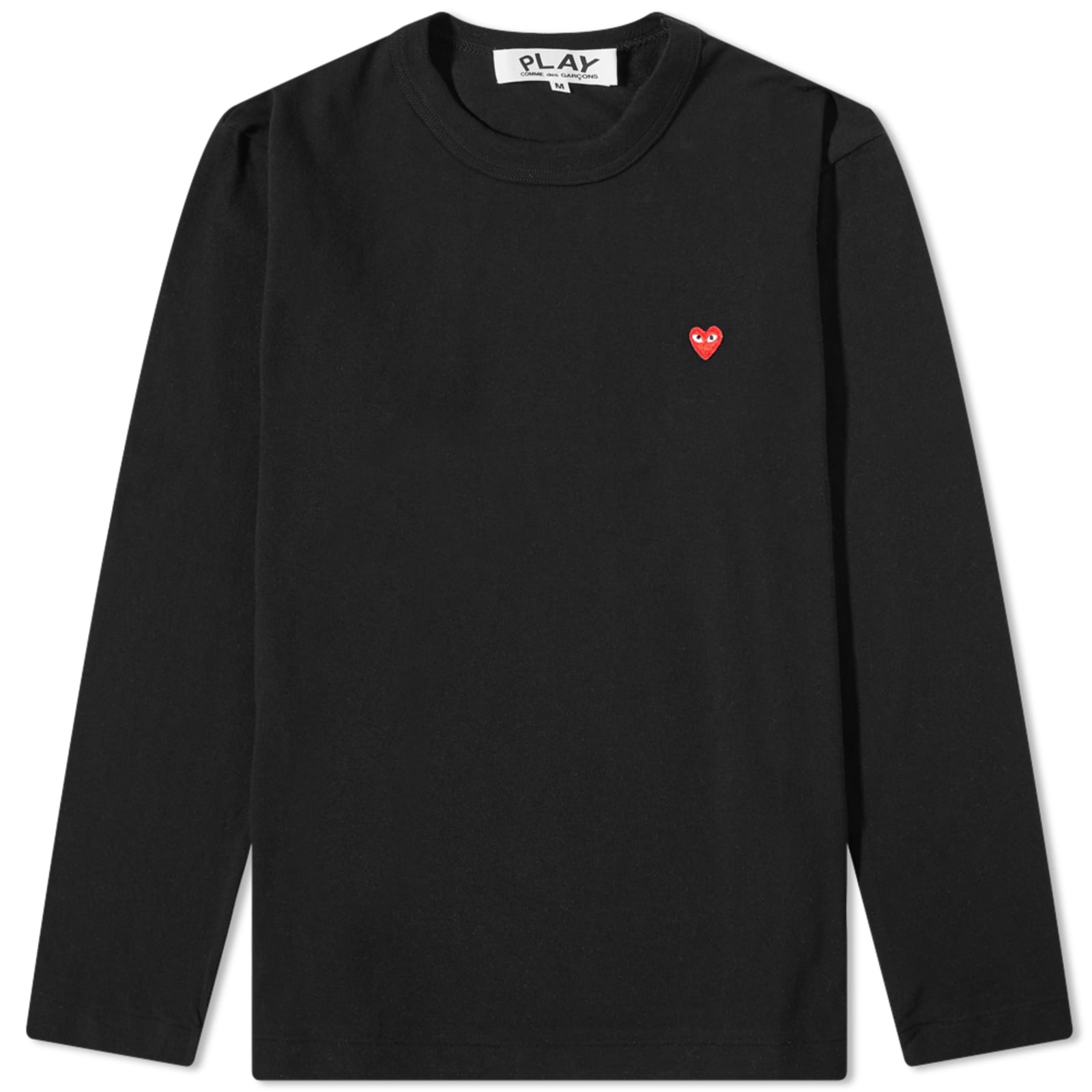 Comme des Garçons Play Long Sleeve Small Red Heart T-Shirt - Black