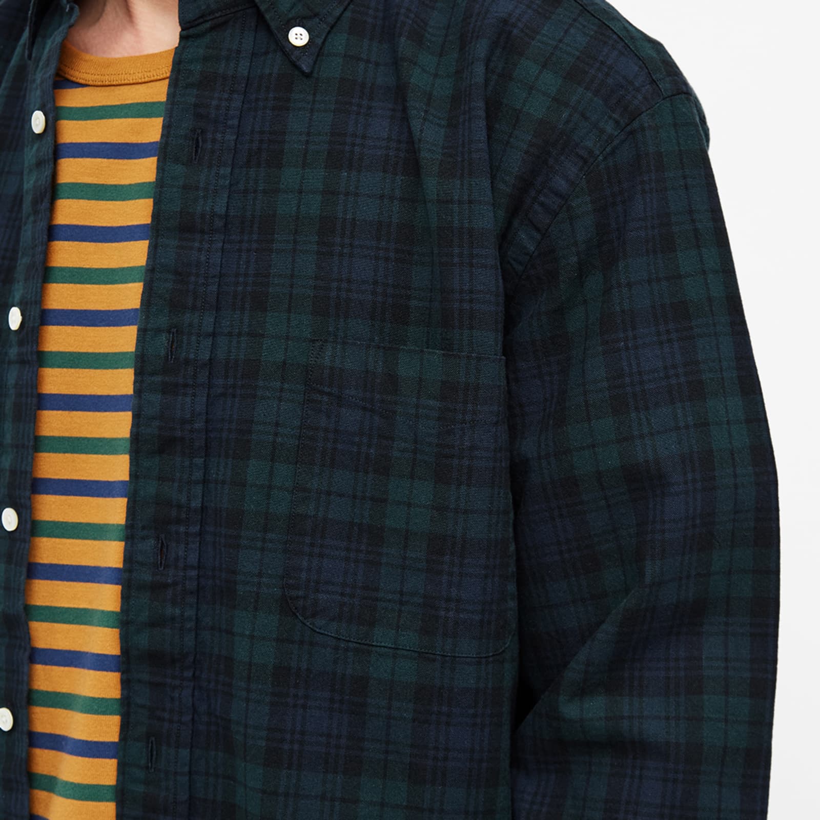 Beams Plus Button Down Black Watch Shirt Black Watch END.