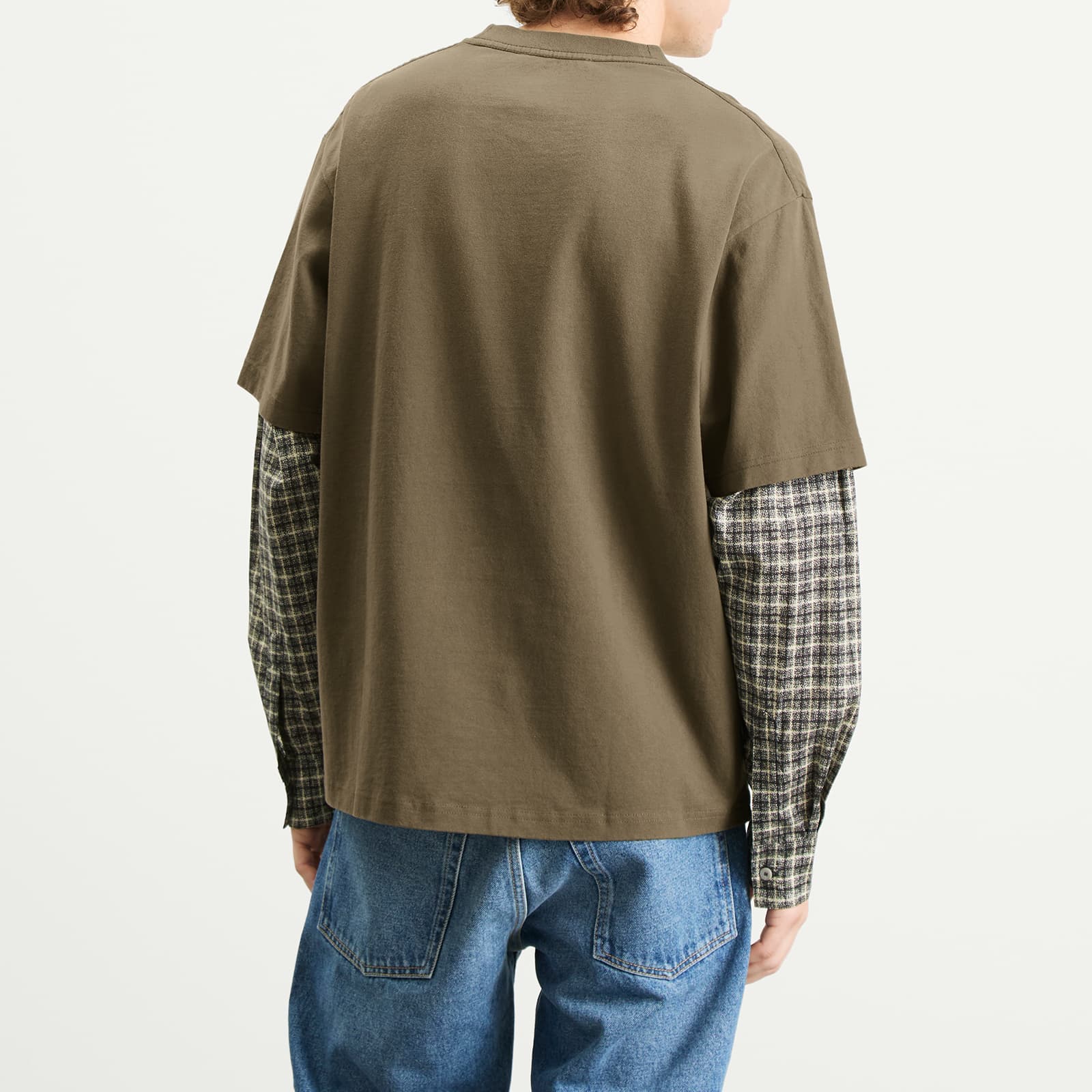 Acne Studios Exford U Long Sleeve Gym Bro Check Layered Tee