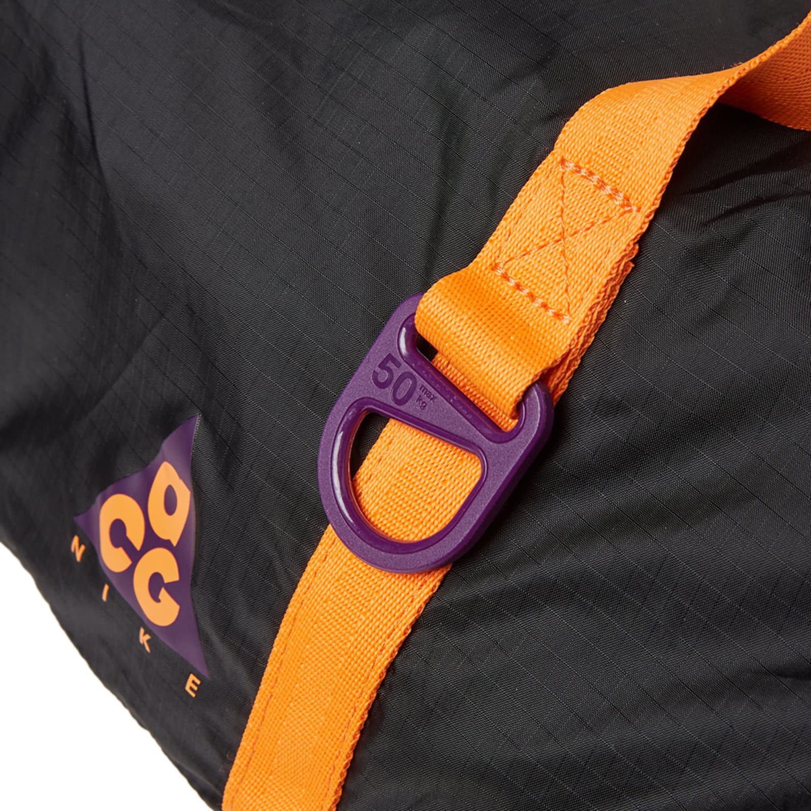 Nike ACG NSW Packable Duffle Bag Black & Bright Mandarin END.