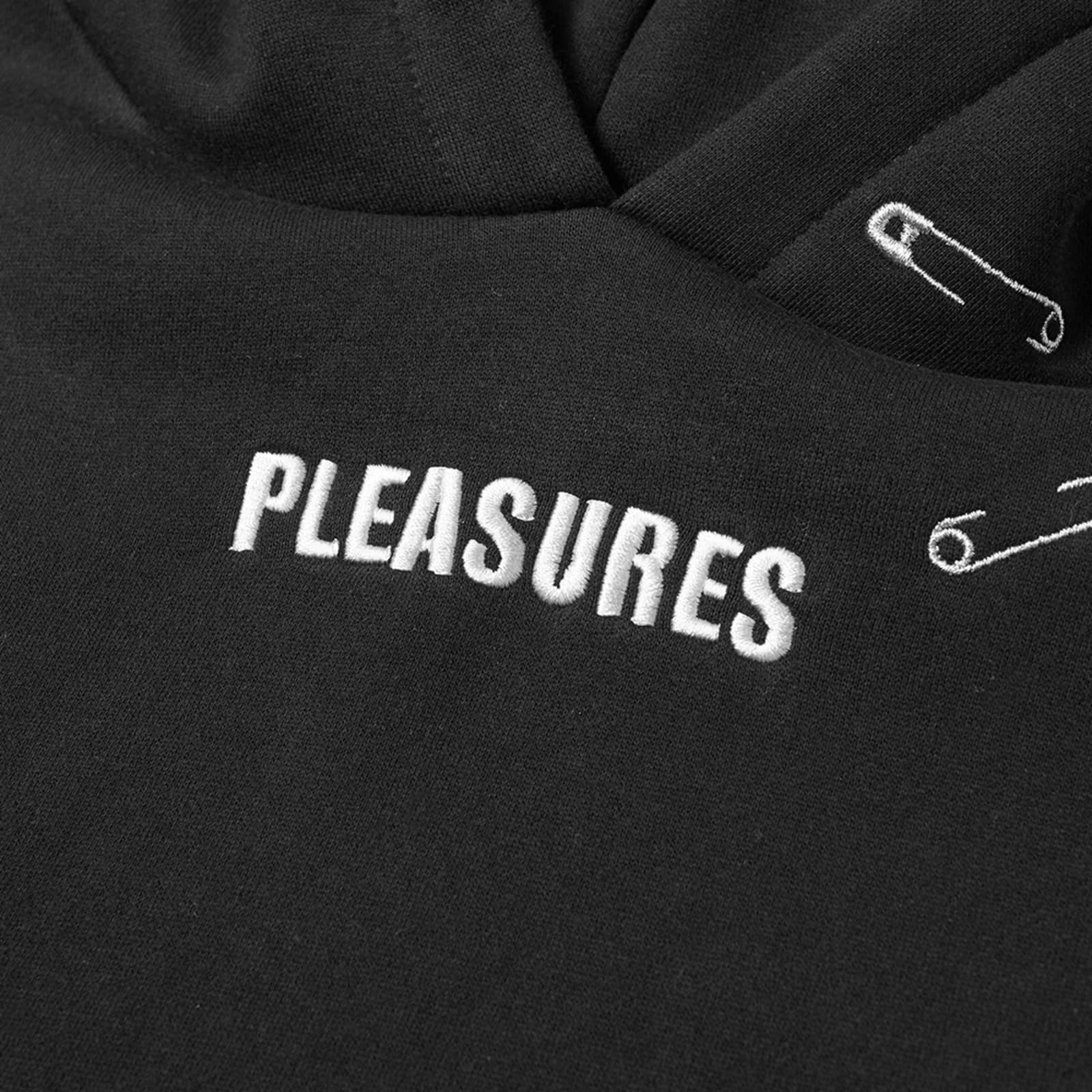 PLEASURES Safety Embroidered Hoody - Black