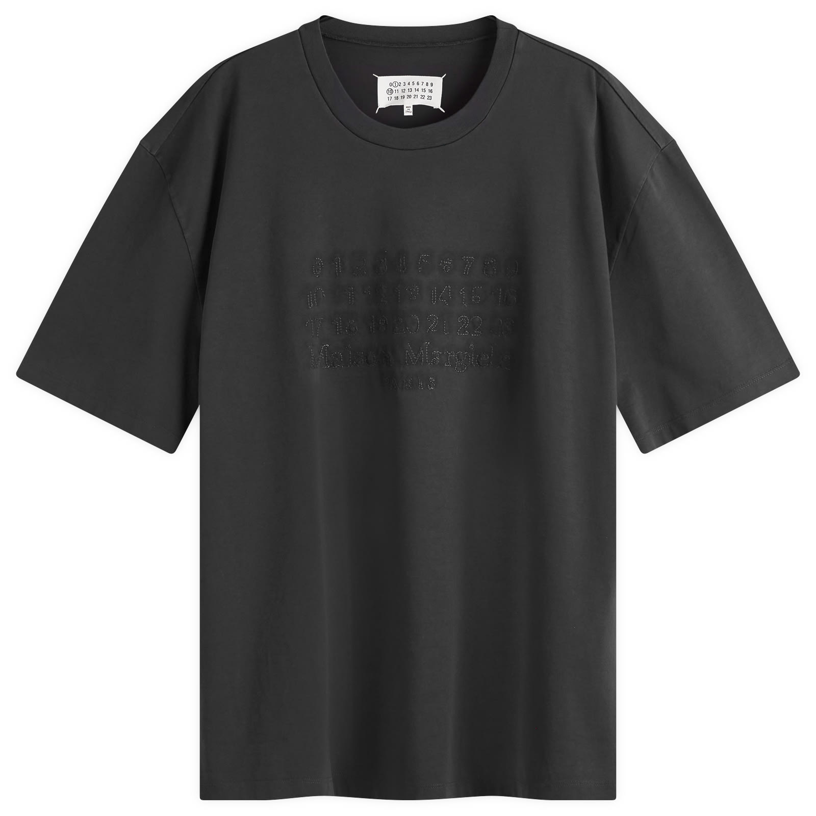 Maison Margiela Number Embroidery T-Shirt - Washed Black