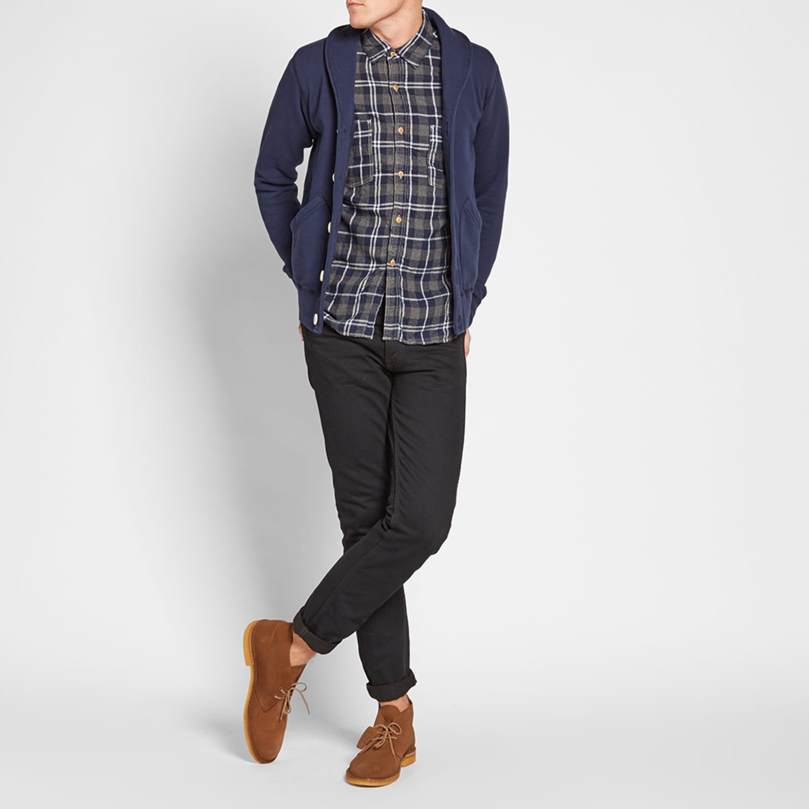 Velva Sheen Shawl Cardigan Navy END.