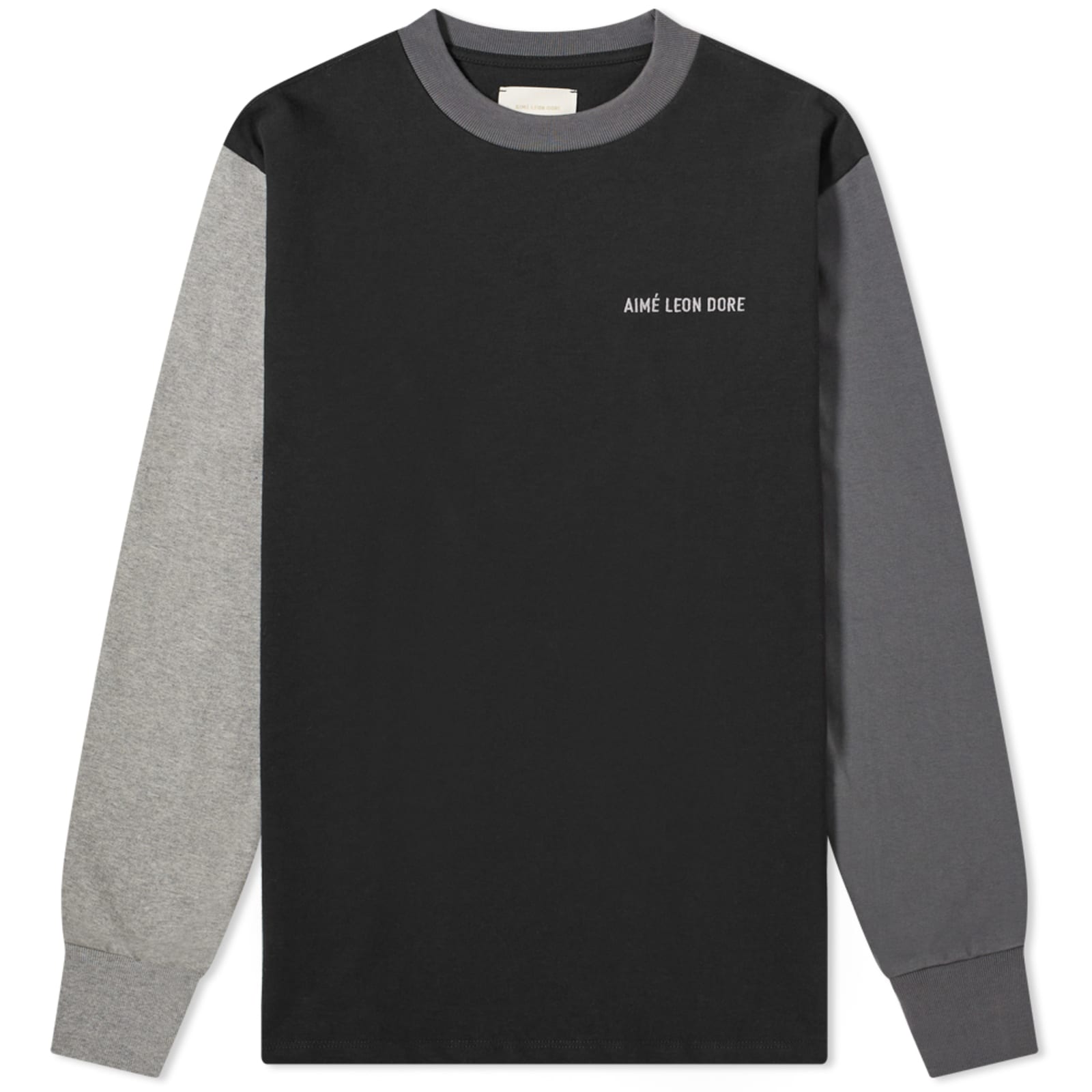 Aimé Leon Dore Long Sleeve Colour Block T-Shirt - Black Combo