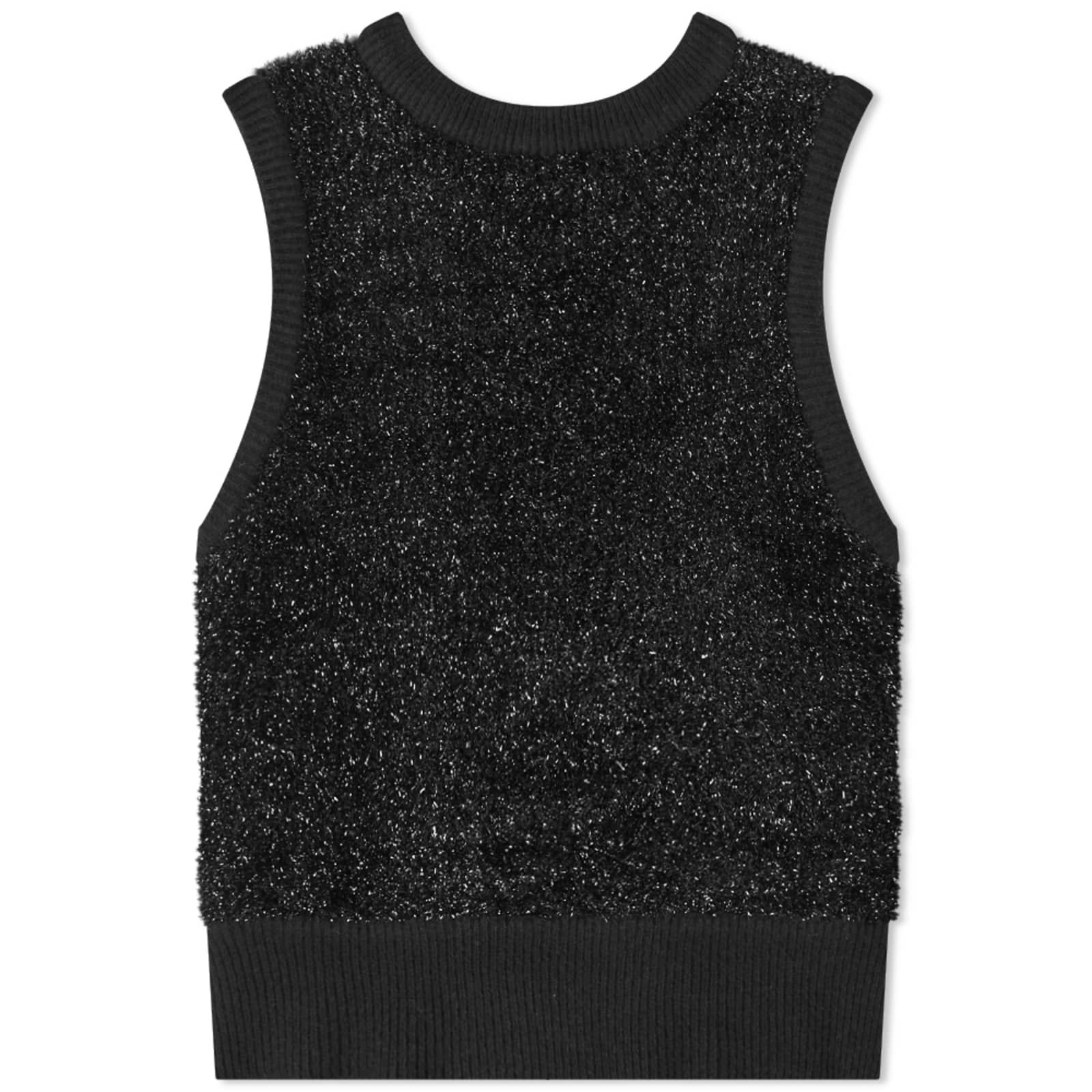 GANNI Sparkle Knit Tank Top Black END.