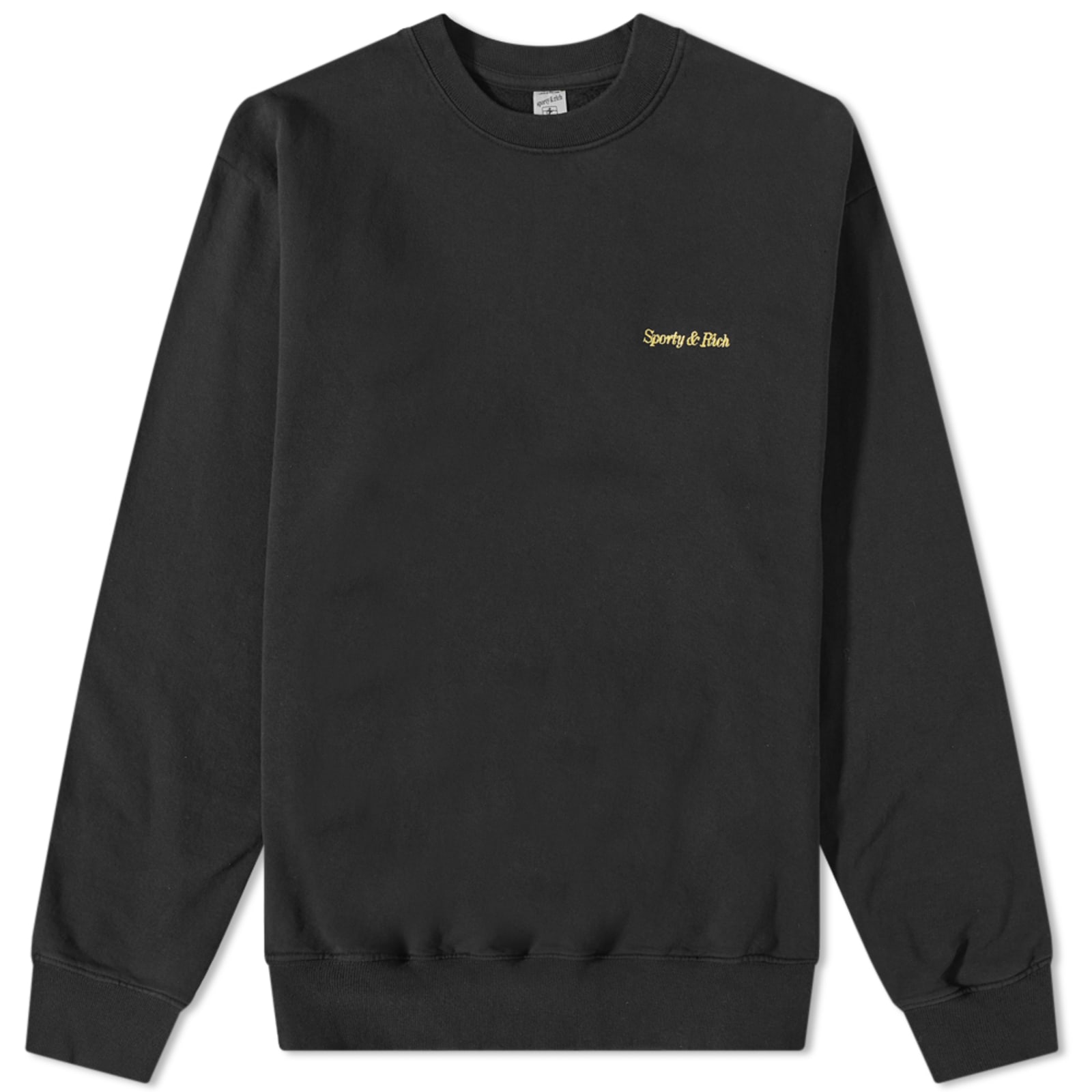 Sporty & Rich Classic Logo Crew Sweat Black & Gold END.