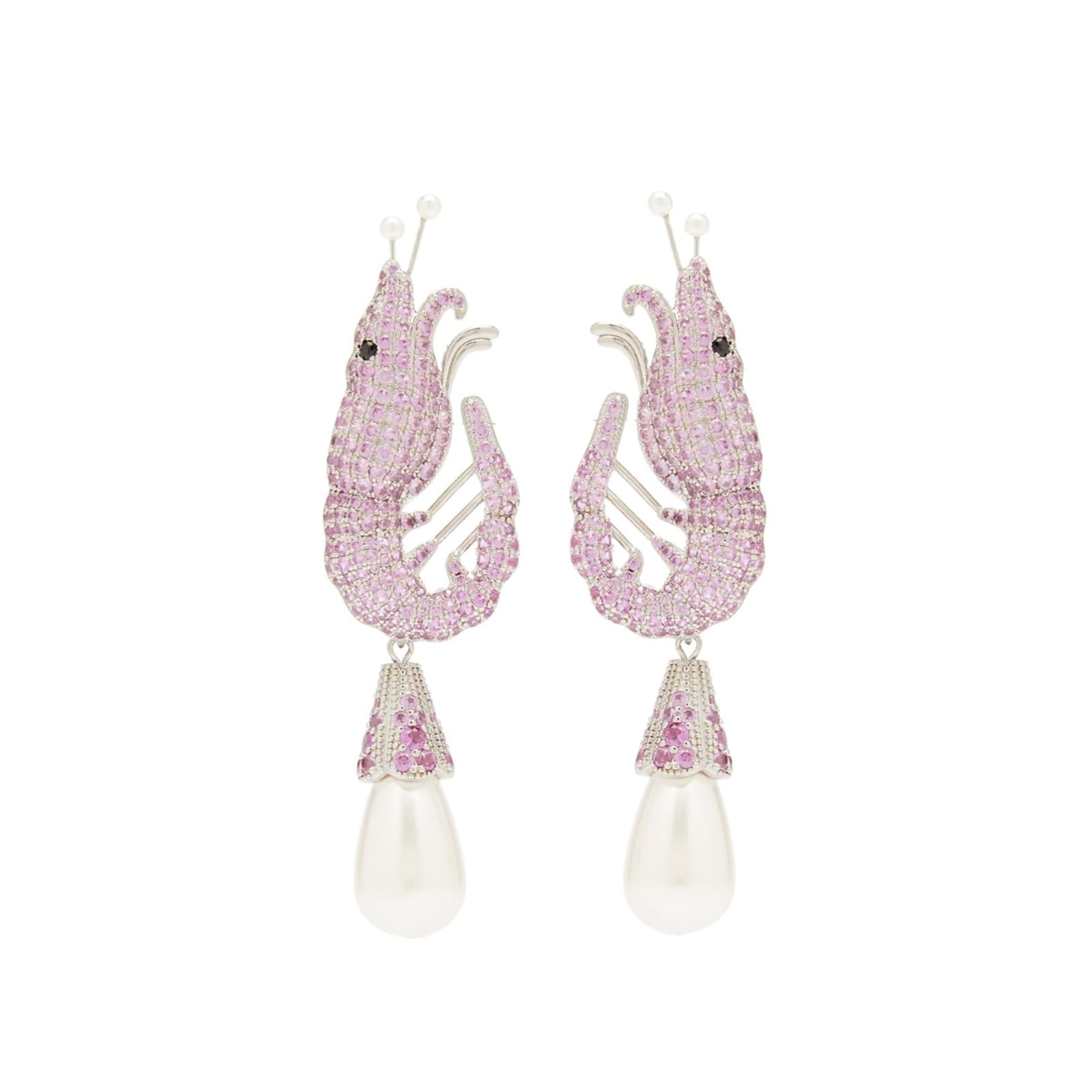 Shrimps Shrimp Earrings Fuchsia/Silver END.