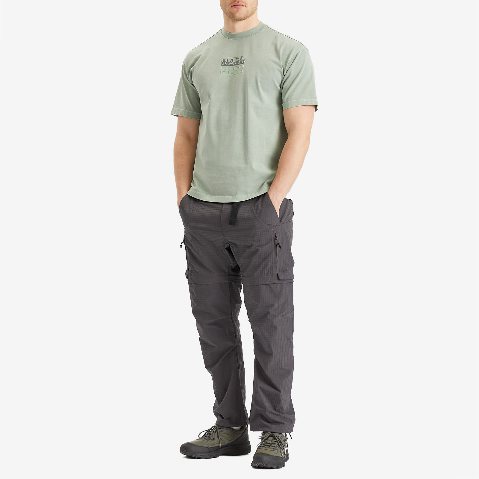 Napapijri Ripstop Modular Cargo Pants - Dark Grey Solid