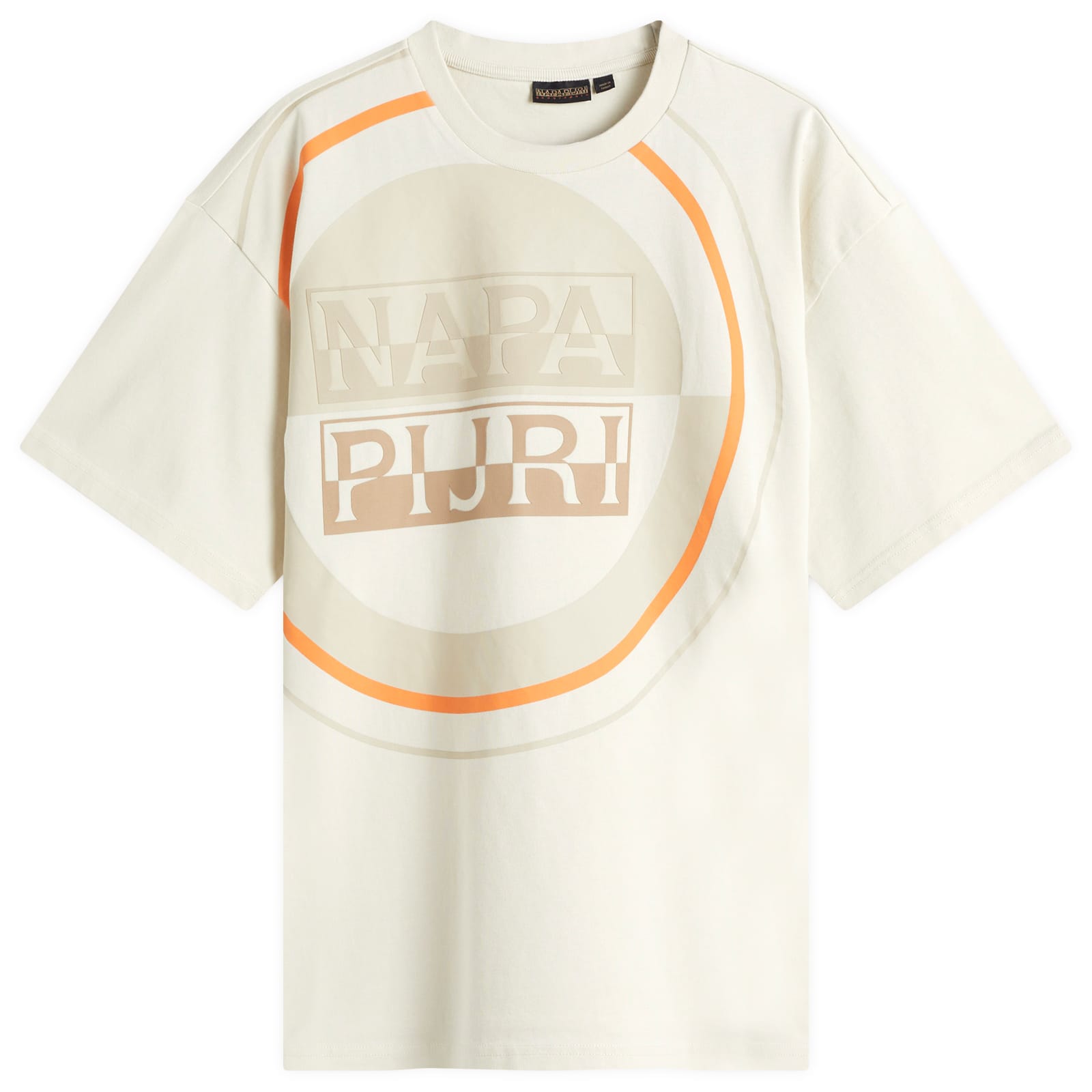 Napapijri Premium Macro Dimension Print T-Shirt - Beige Dimity