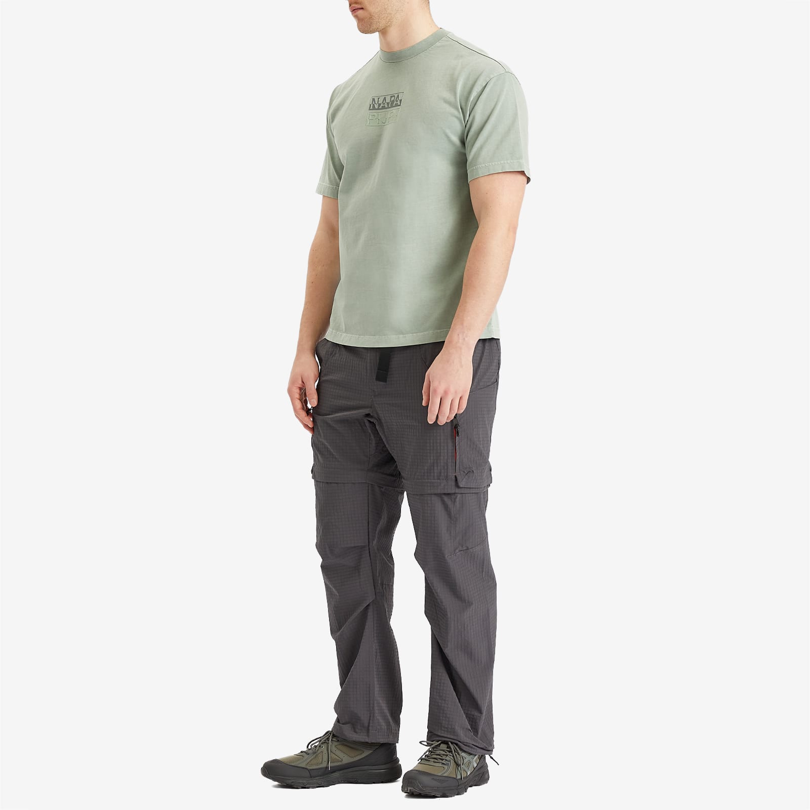 Napapijri Split Logo T-Shirt - Green Mil G1