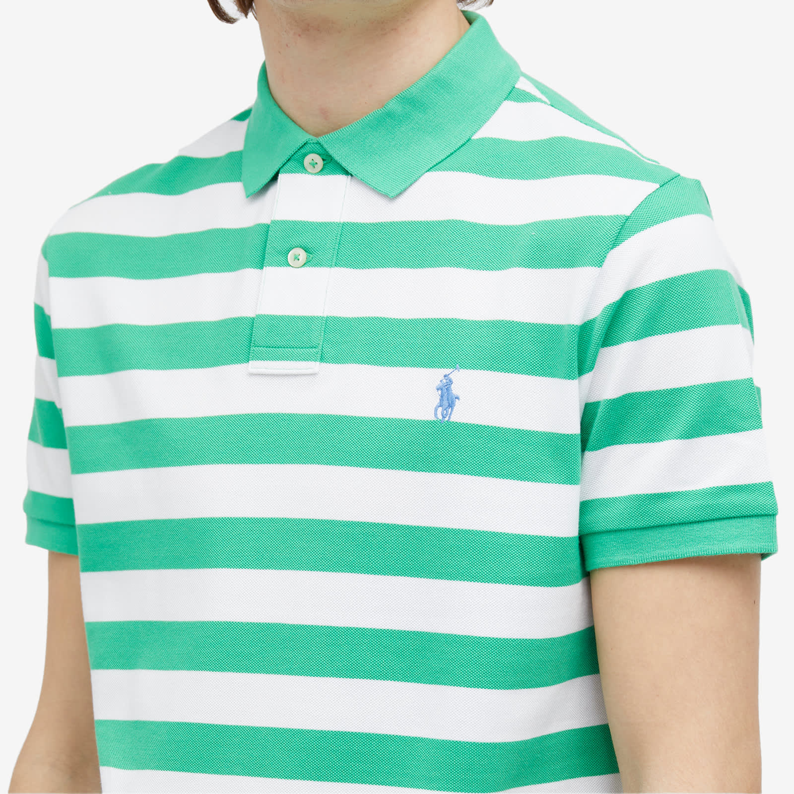 Polo Ralph Lauren Bold Stripe Polo Shirt - Classic Kelly & White