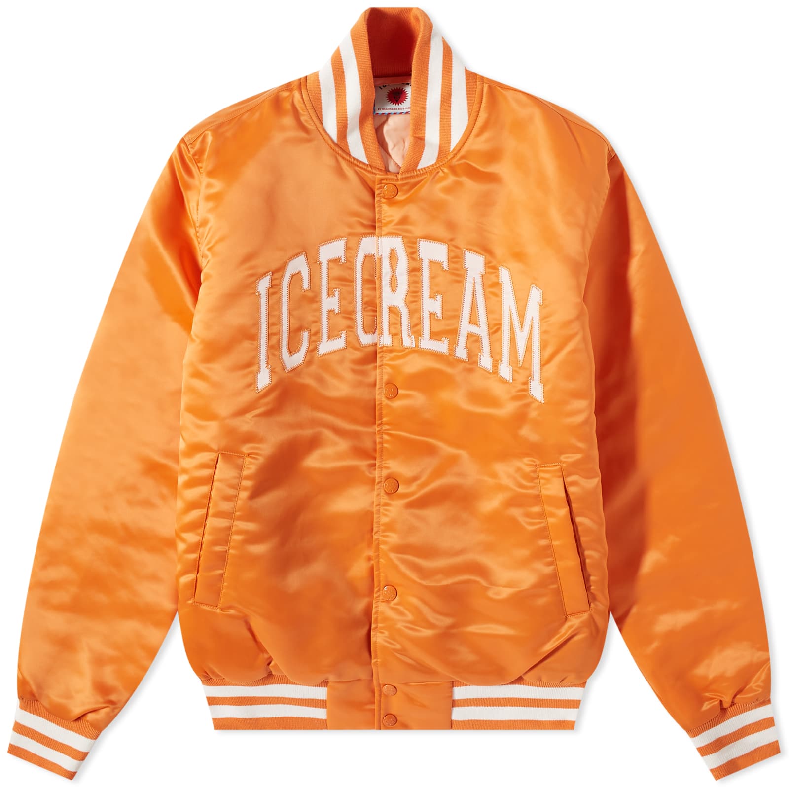 ICECREAM College Satin Bomber Jacket - Orange