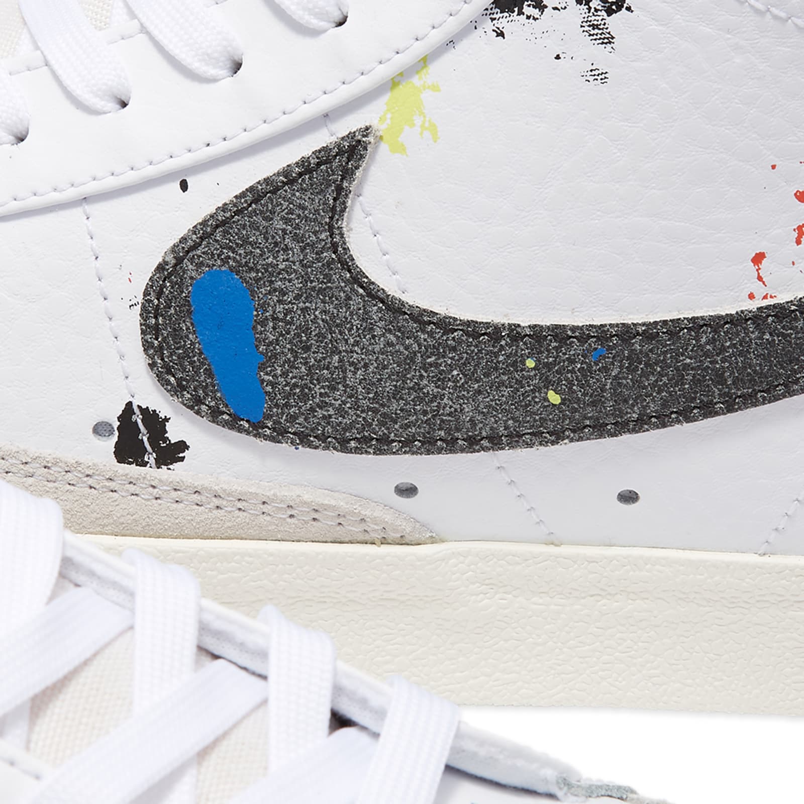 Nike Blazer Mid 77 Bb Paint Splatter White & Black, Sail & Orange END