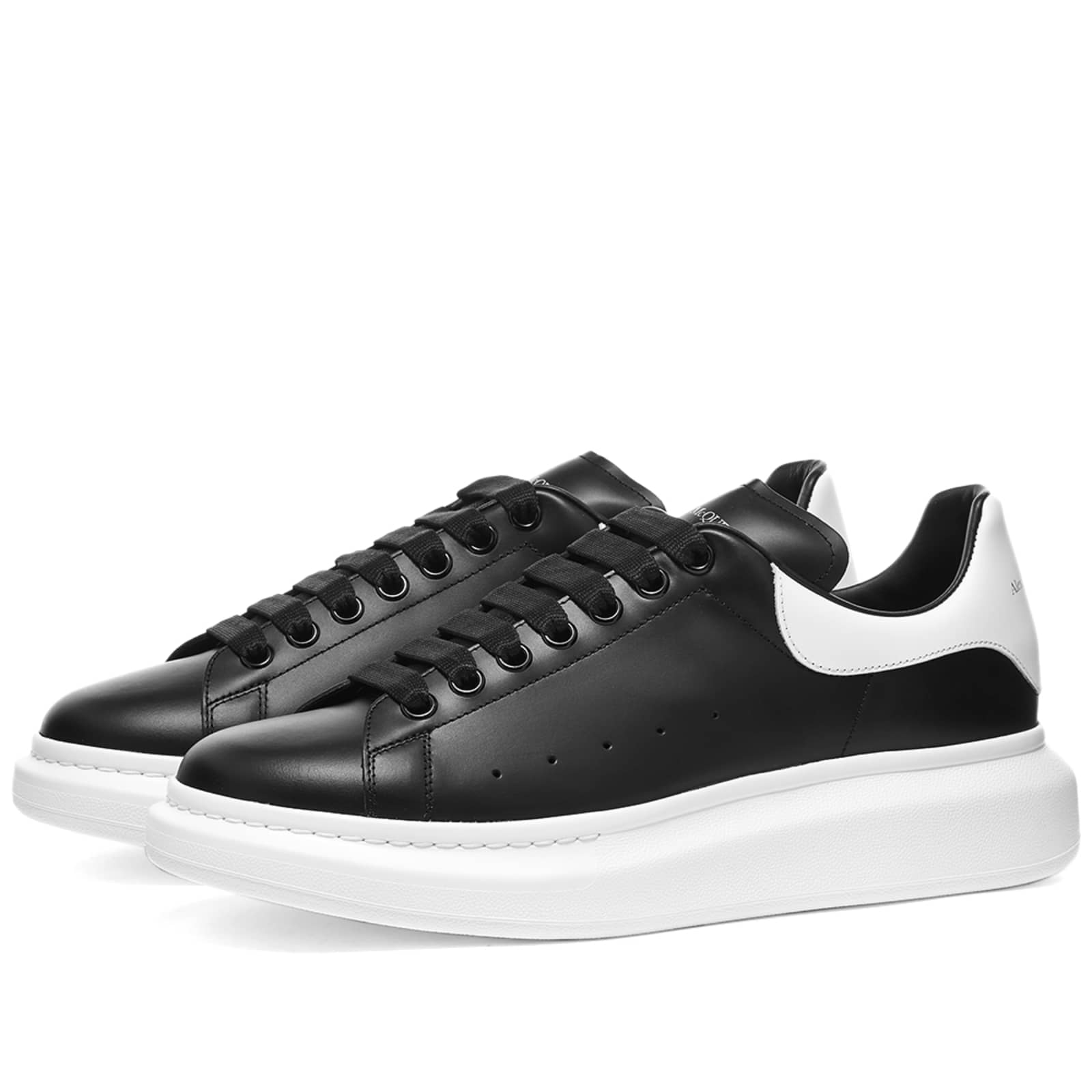 Alexander McQueen Heel Tab Wedge Sole Sneaker Black & White END. (US)