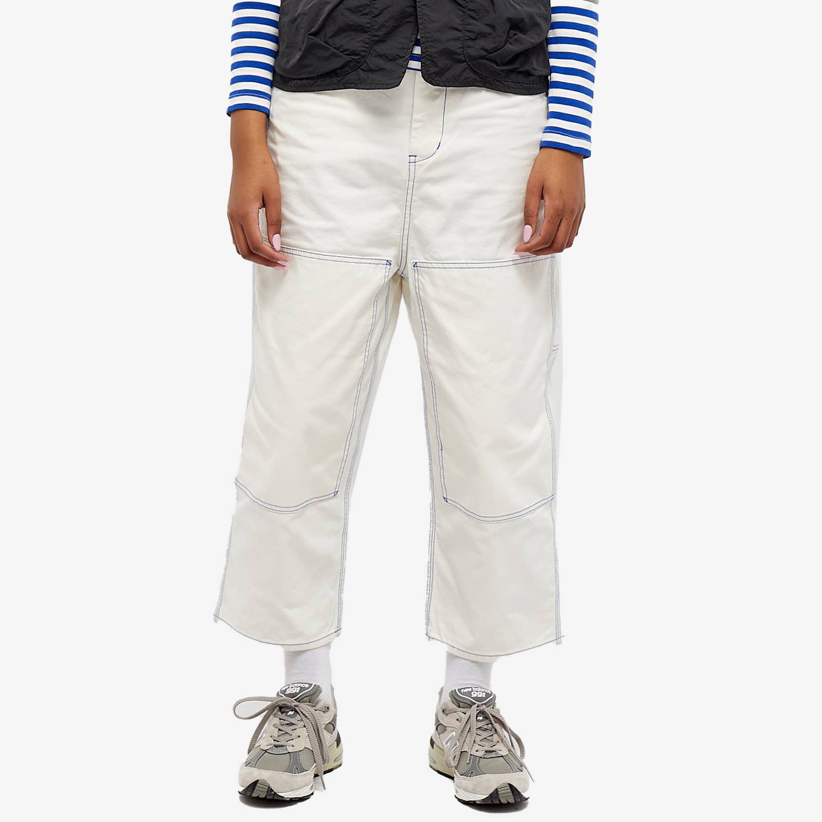 Beams Boy Knee Painter Pants Off White END.