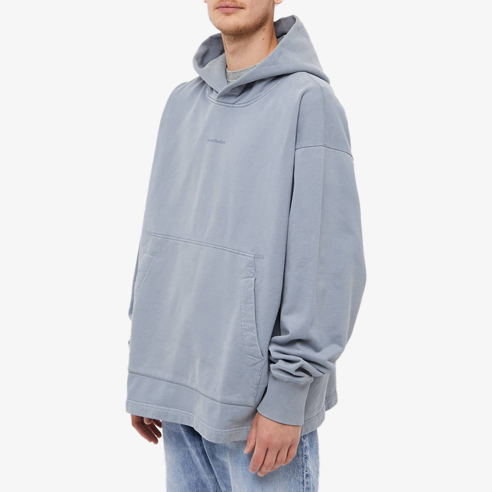 Acne Studios Franklin Stamp Logo Oversized Hoody - Steel Grey