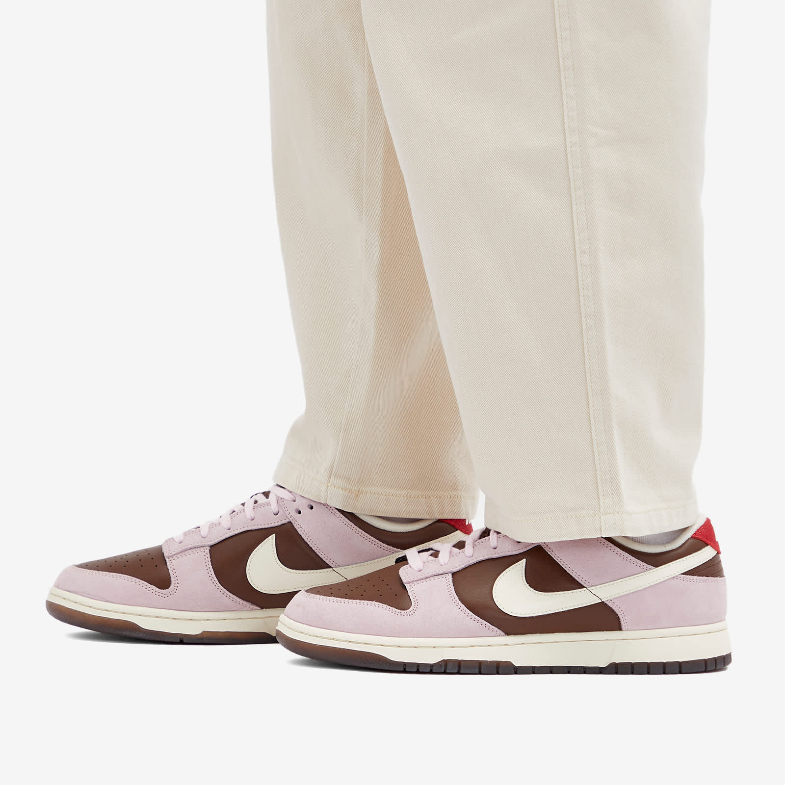 Nike Dunk Low Sneaker - Pale Ivory, Pink & Univ Red