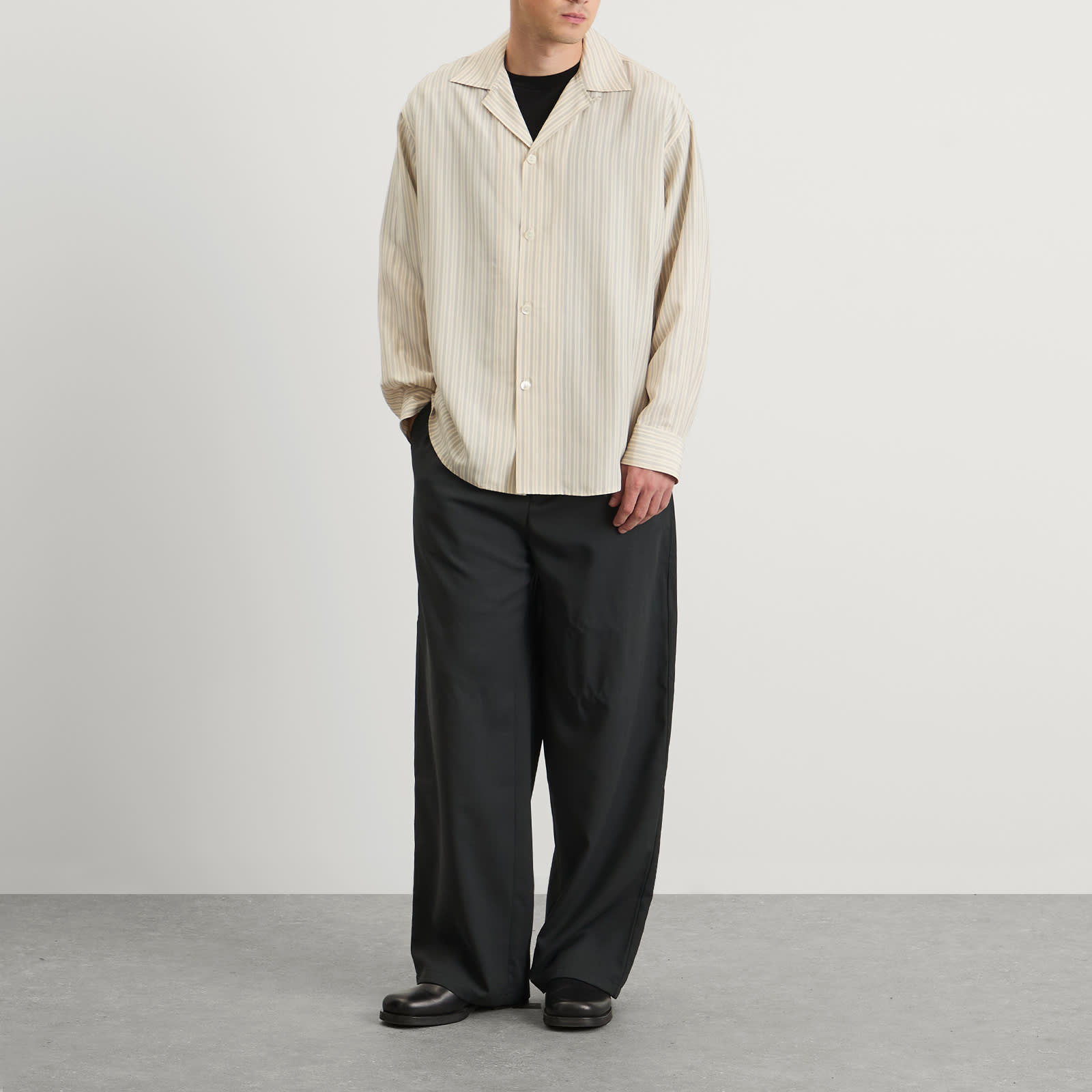 AMI Paris Light Wool Twill Elastic Pants - Anthracite