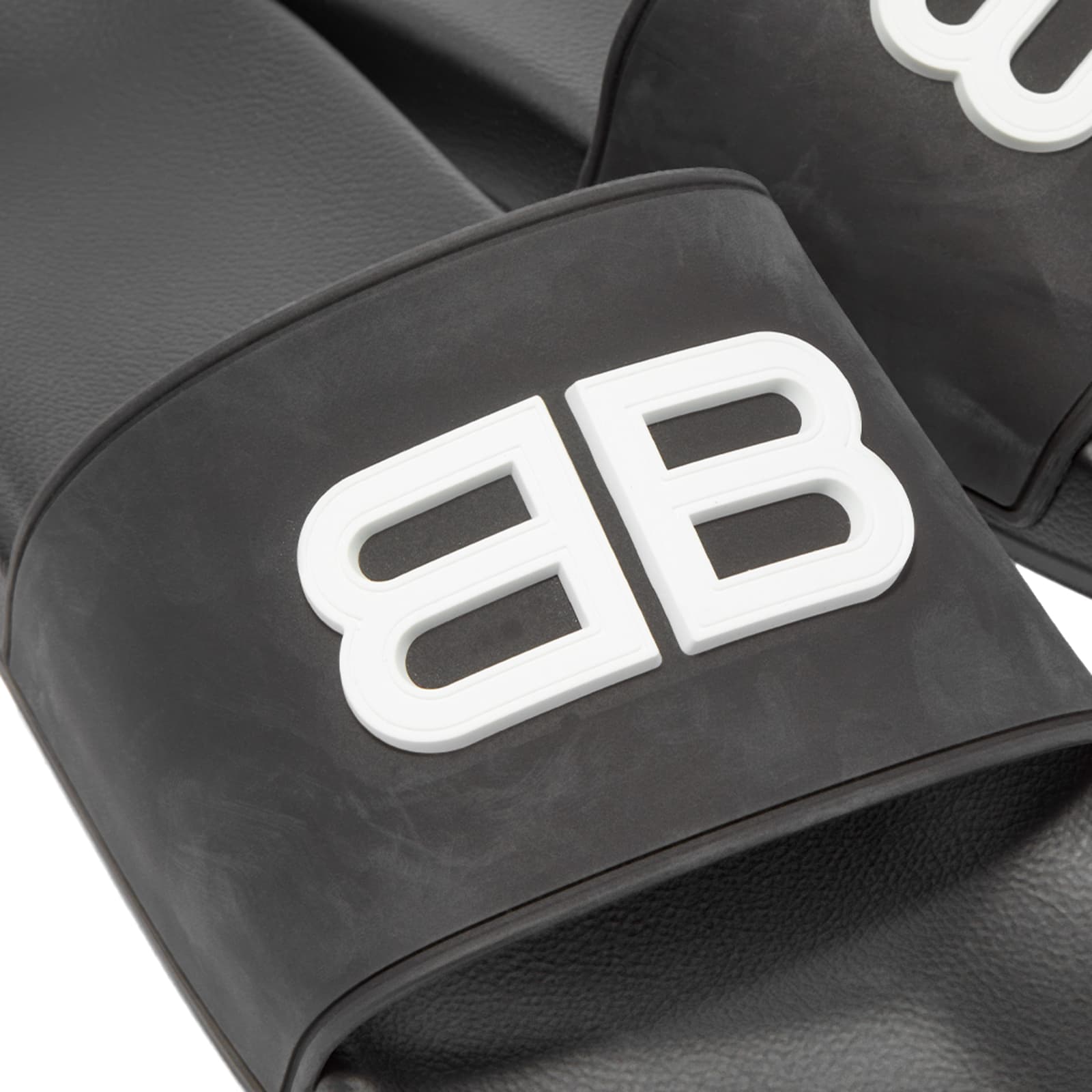 Balenciaga Bb Logo Pool Slide Black & White END. (US)