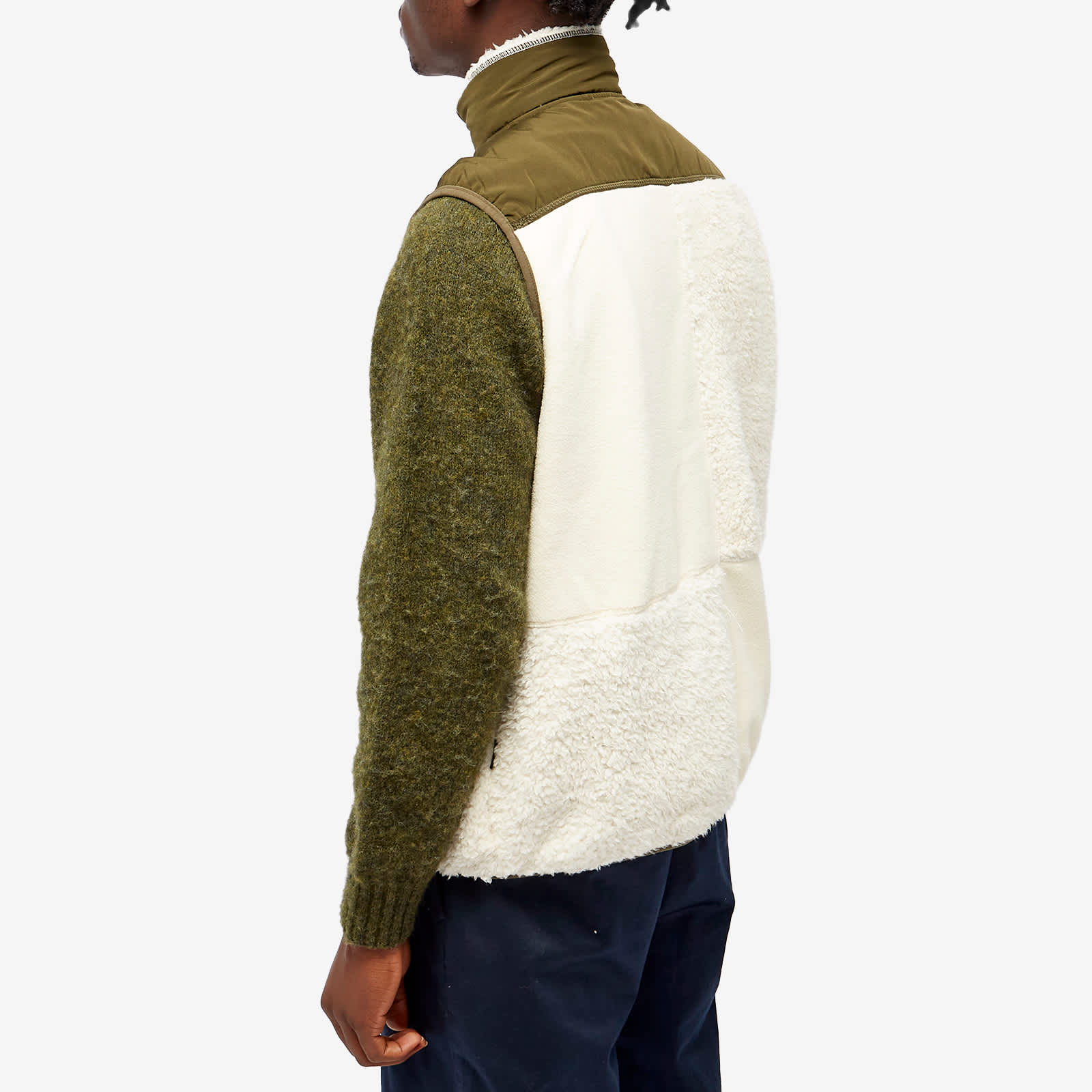 Stan Ray Patchwork Fleece Vest Natural & Olive END.