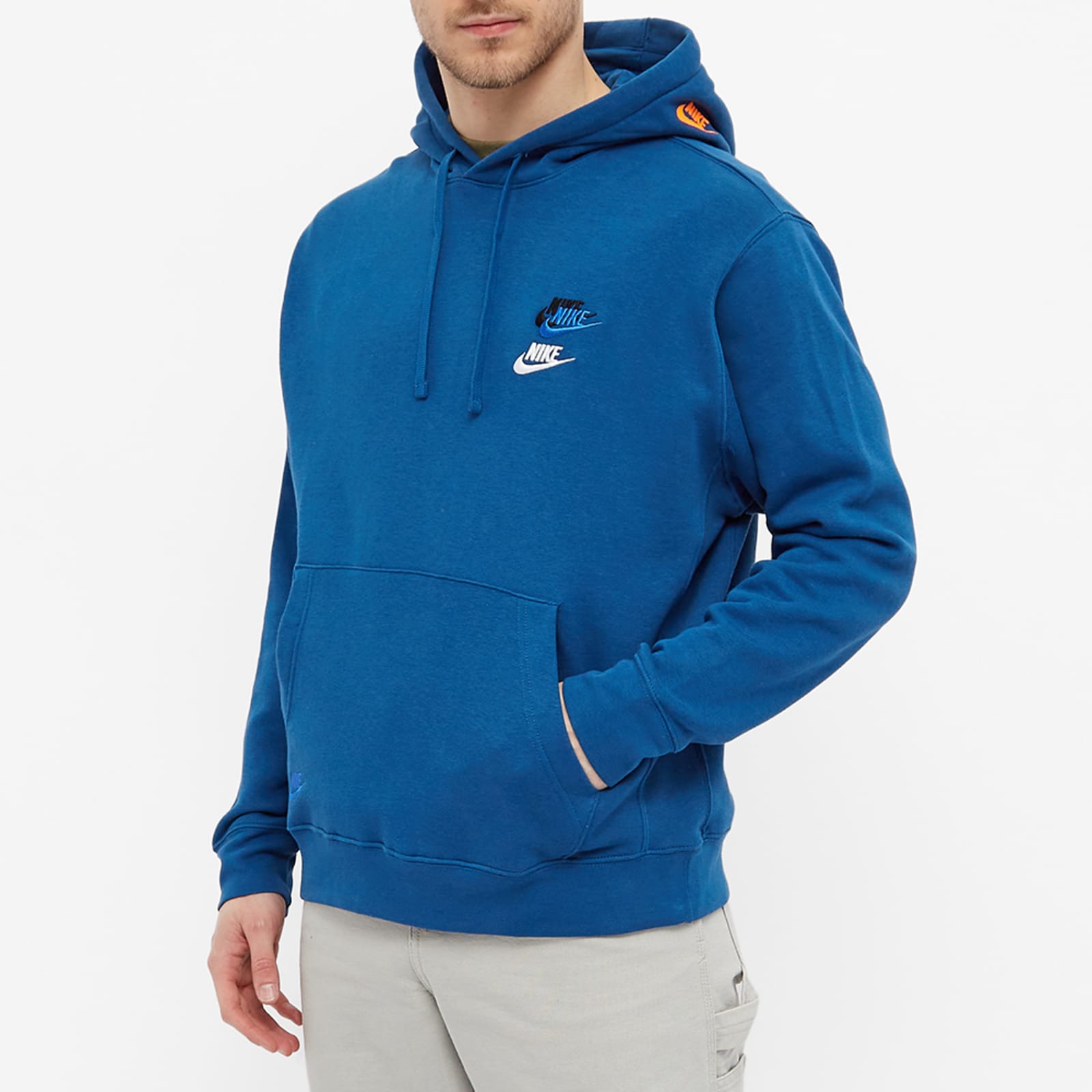 Nike Multi Swoosh Popover Hoodie - Court Blue