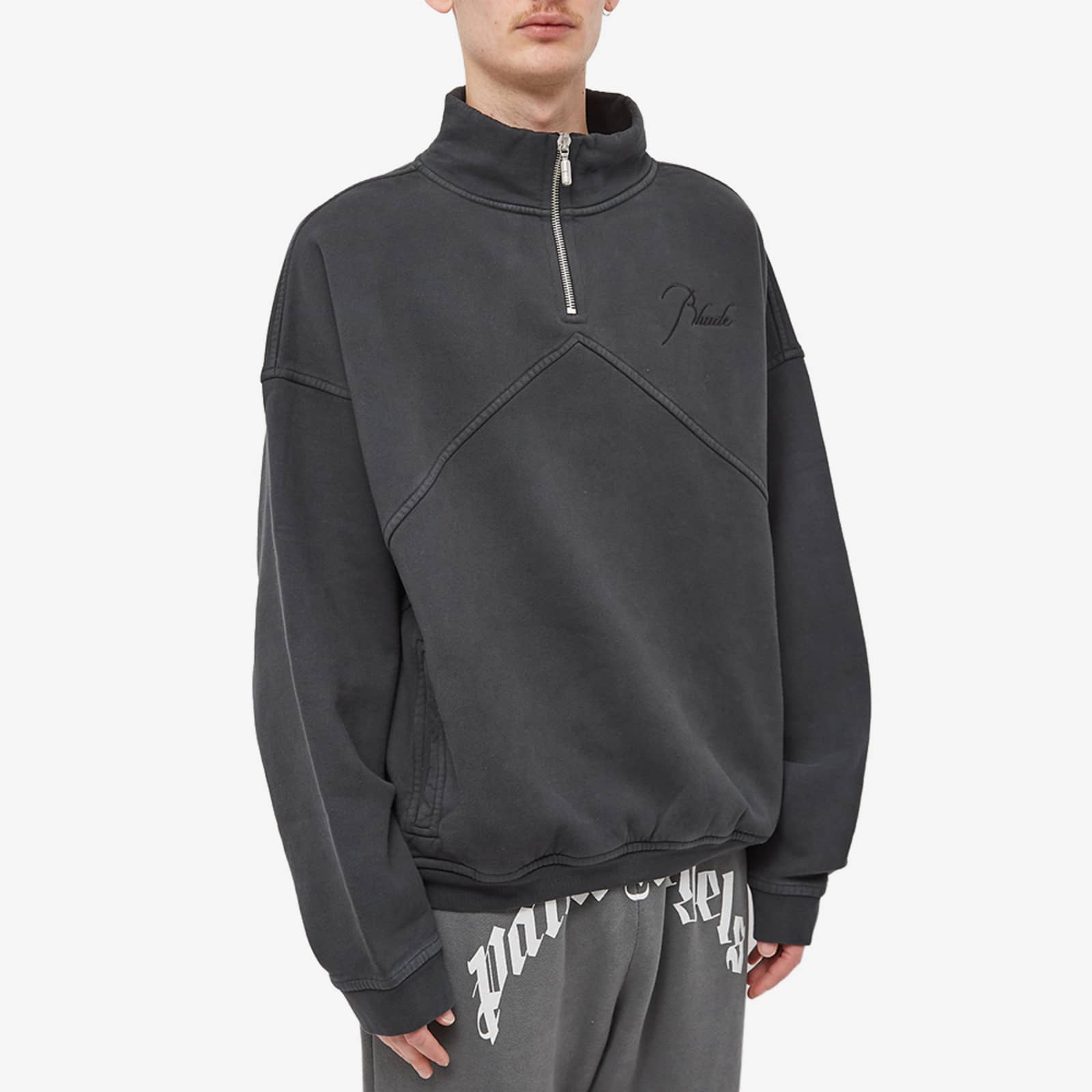 Rhude Vantage Jersey Quarter Zip - Black