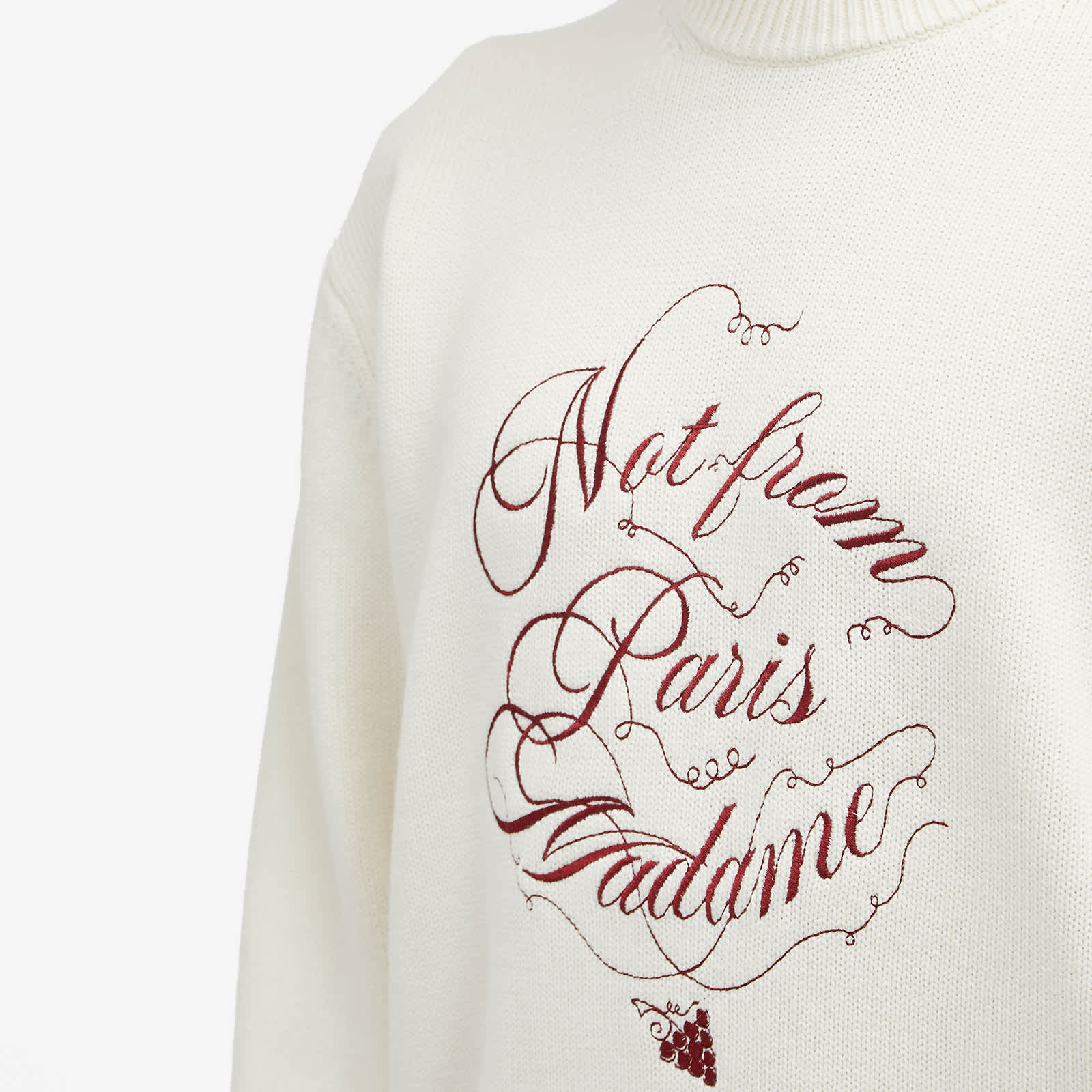 Drôle de Monsieur Not From Paris Madame Caligraphy Crew Knit