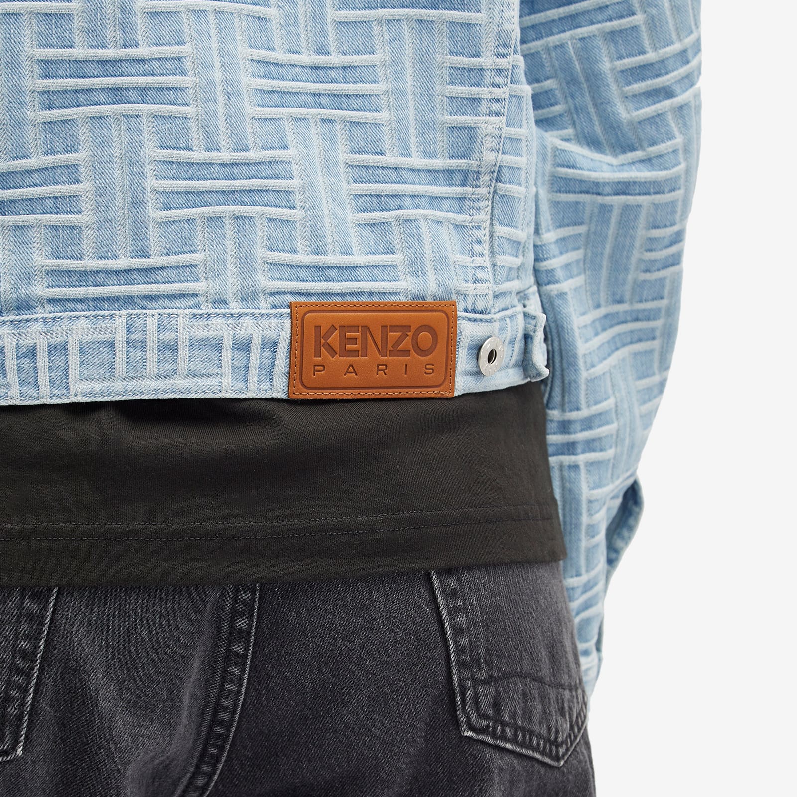 Kenzo Weave Trucker Jacket - Bleached Blue