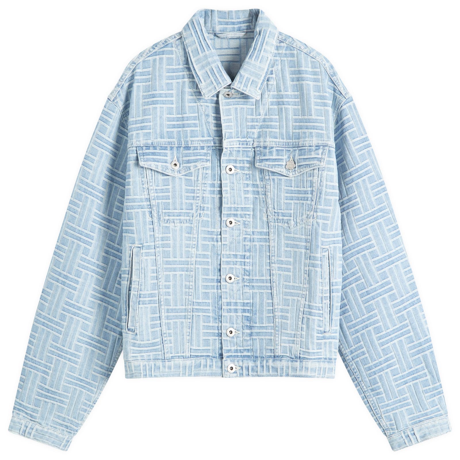 Kenzo Weave Trucker Jacket - Bleached Blue
