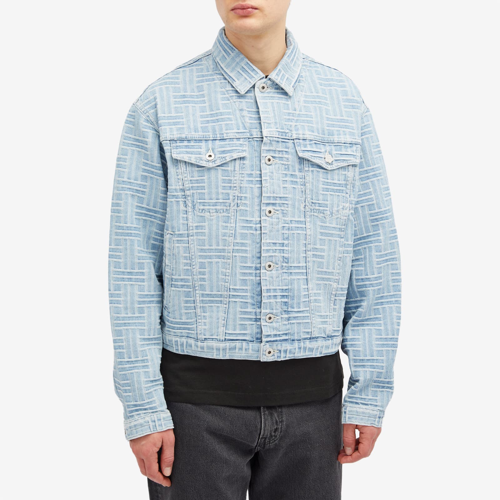 Kenzo Weave Trucker Jacket - Bleached Blue