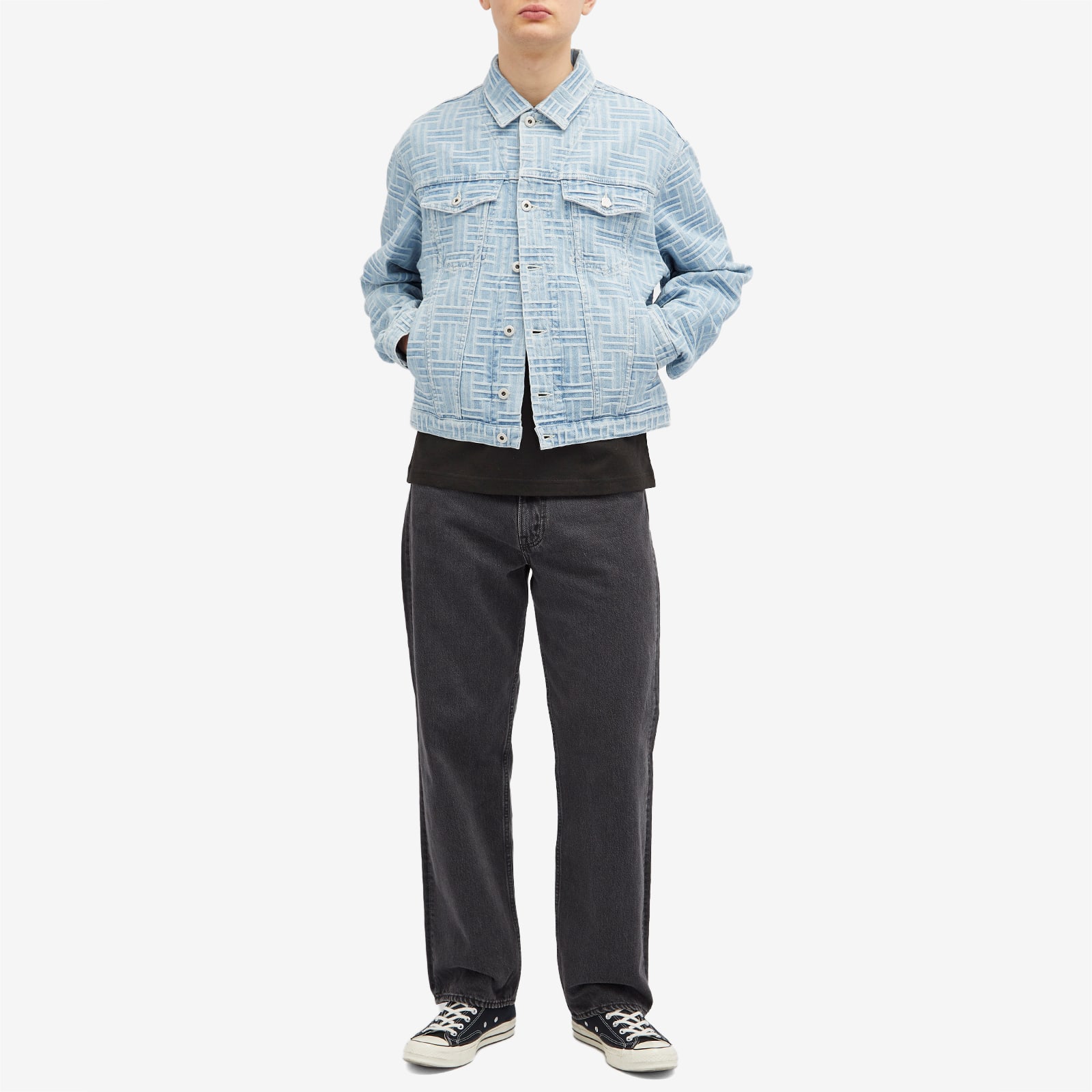 Kenzo Weave Trucker Jacket - Bleached Blue