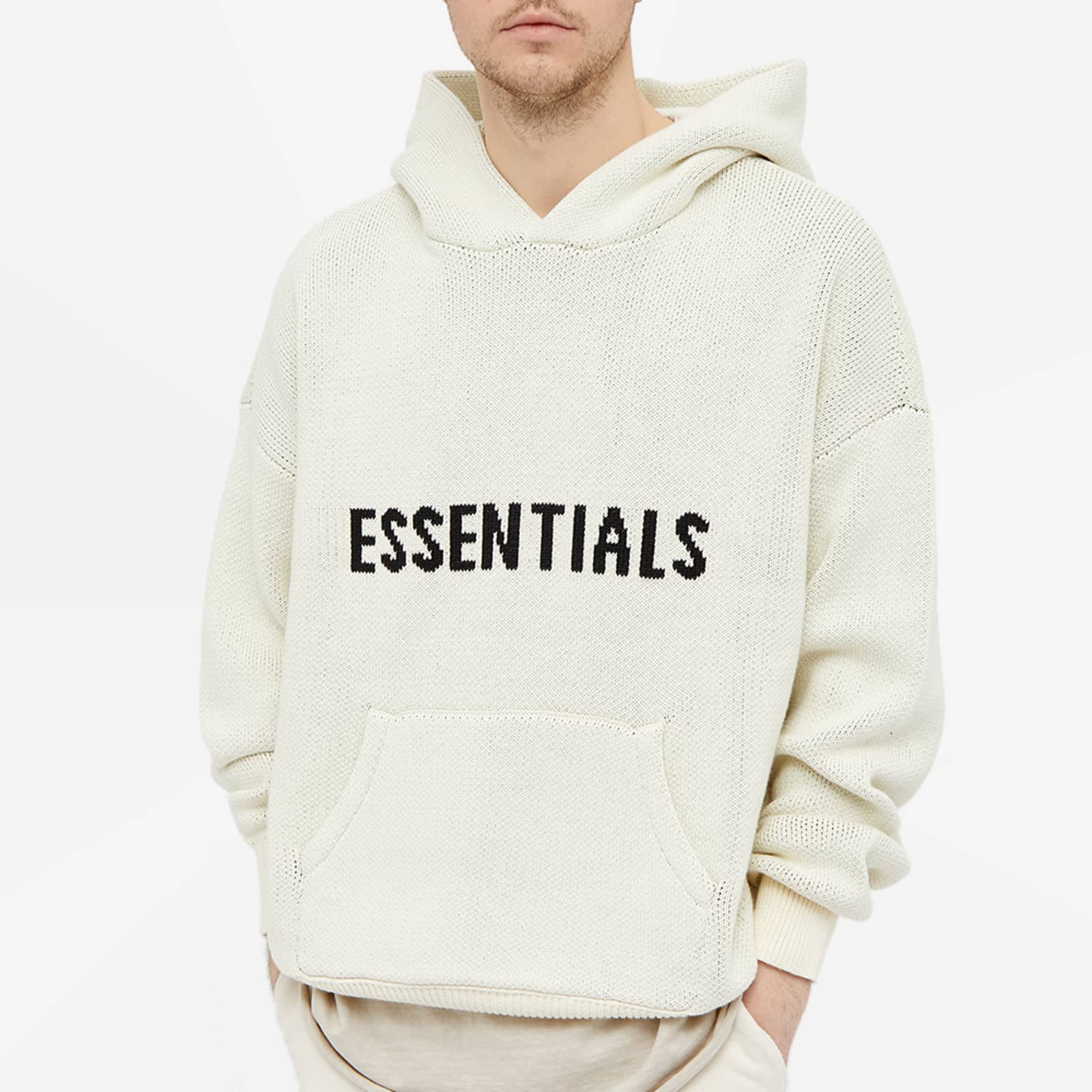 Fear of God ESSENTIALS Knit Hoody Buttercream END.