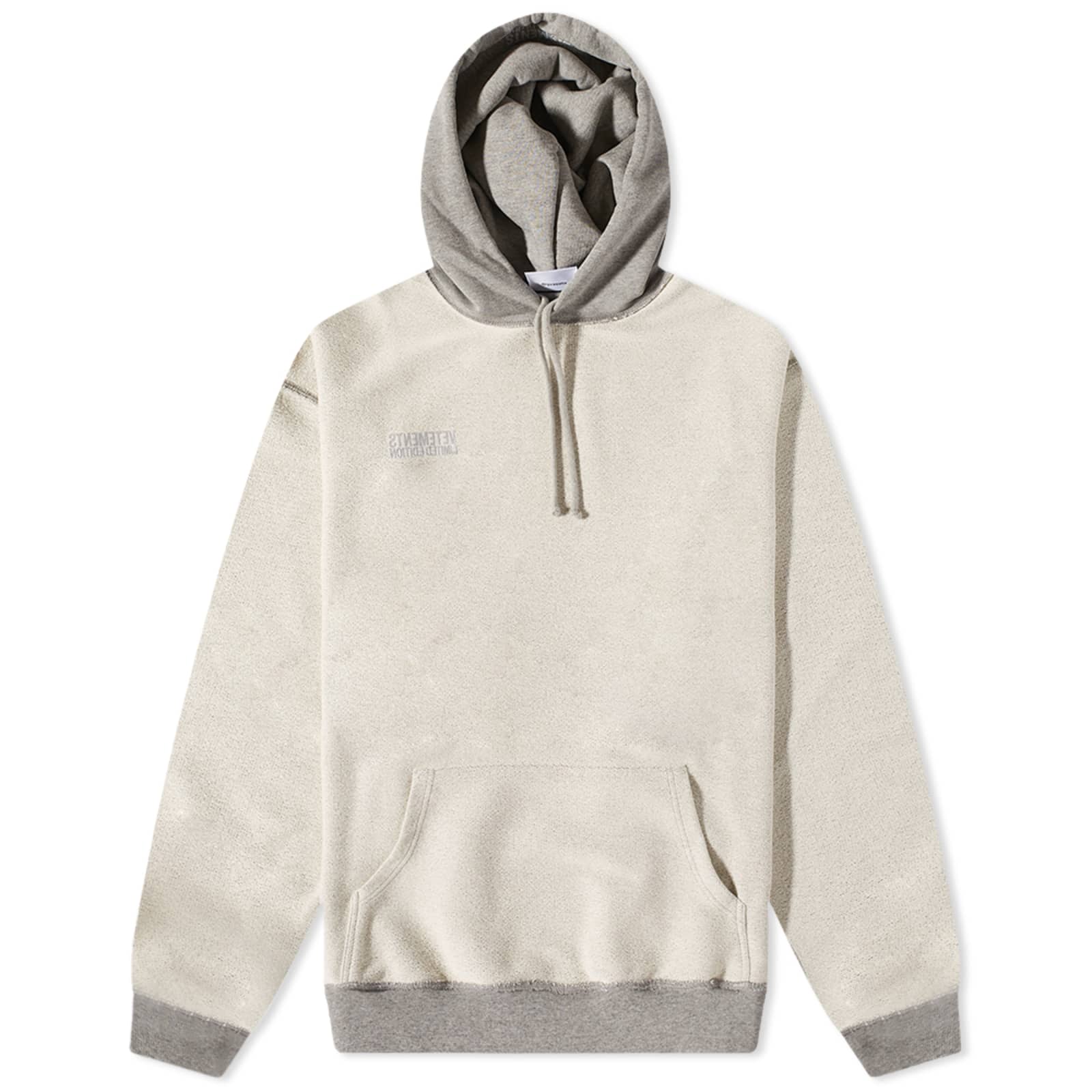 VETEMENTS Inside Out Popover Hoodie - Grey Melange