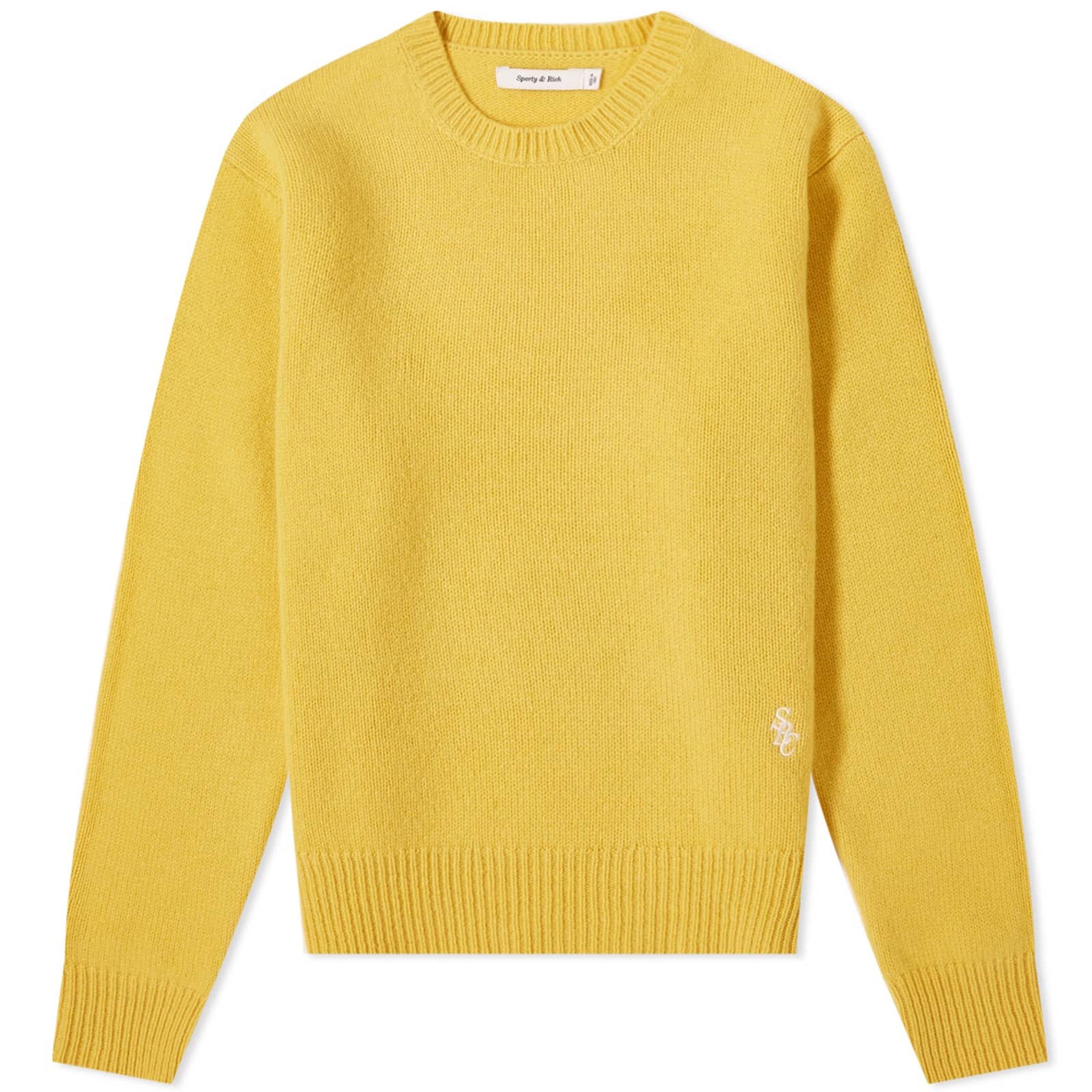 Sporty & Rich SRC Wool Crew Sweat Daffodil & White END. (UK)