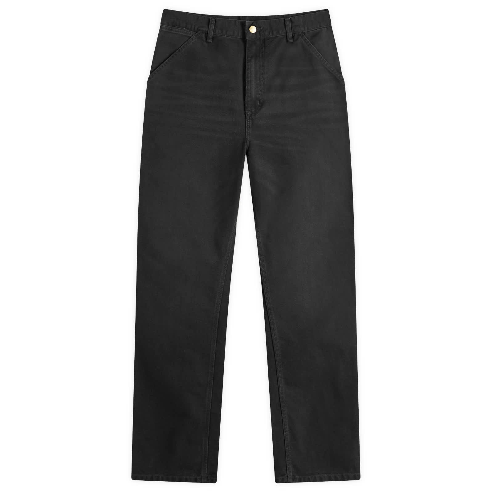 Carhartt WIP Single Knee Pants - Black Stone Canvas
