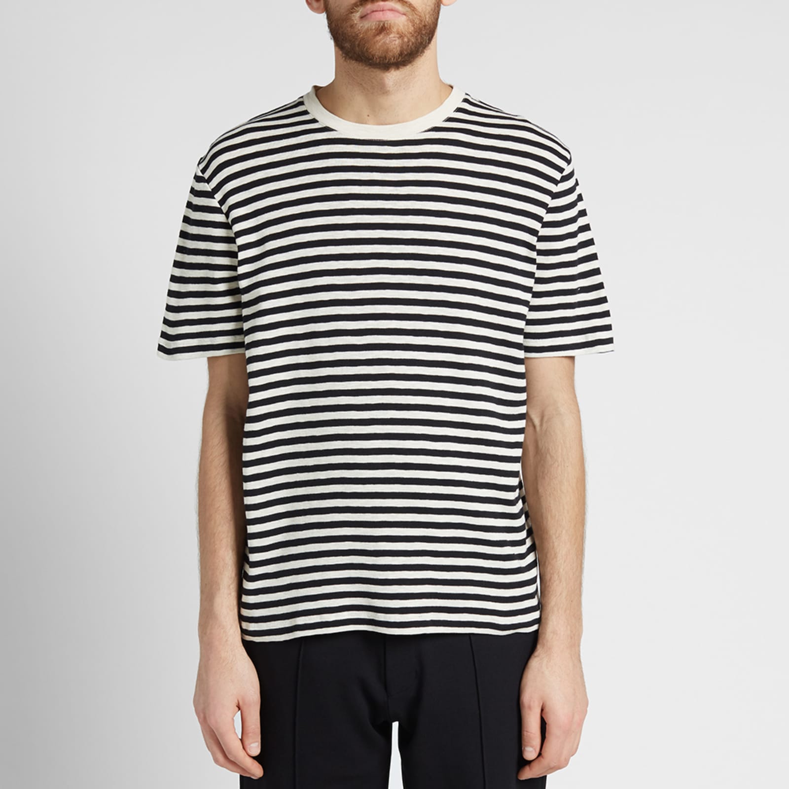 Folk Striped Tee Black & Ecru END.
