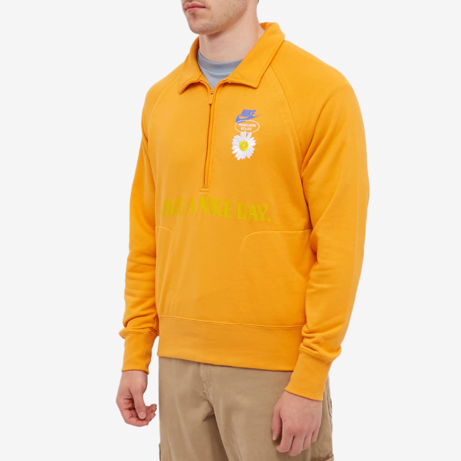 Nike Have A Nike Day Half Zip Sweat - Kumquat & Medium Blue