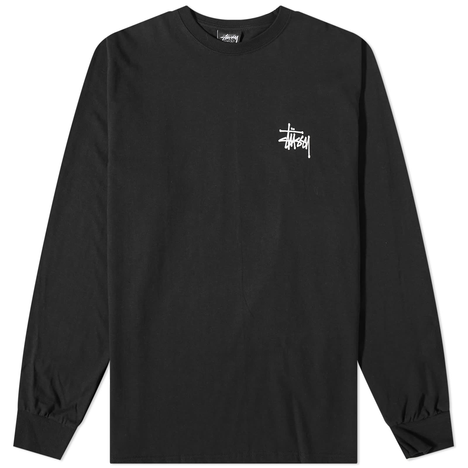 Stussy Long Sleeve Basic Stussy T-Shirt Black | END. (US)