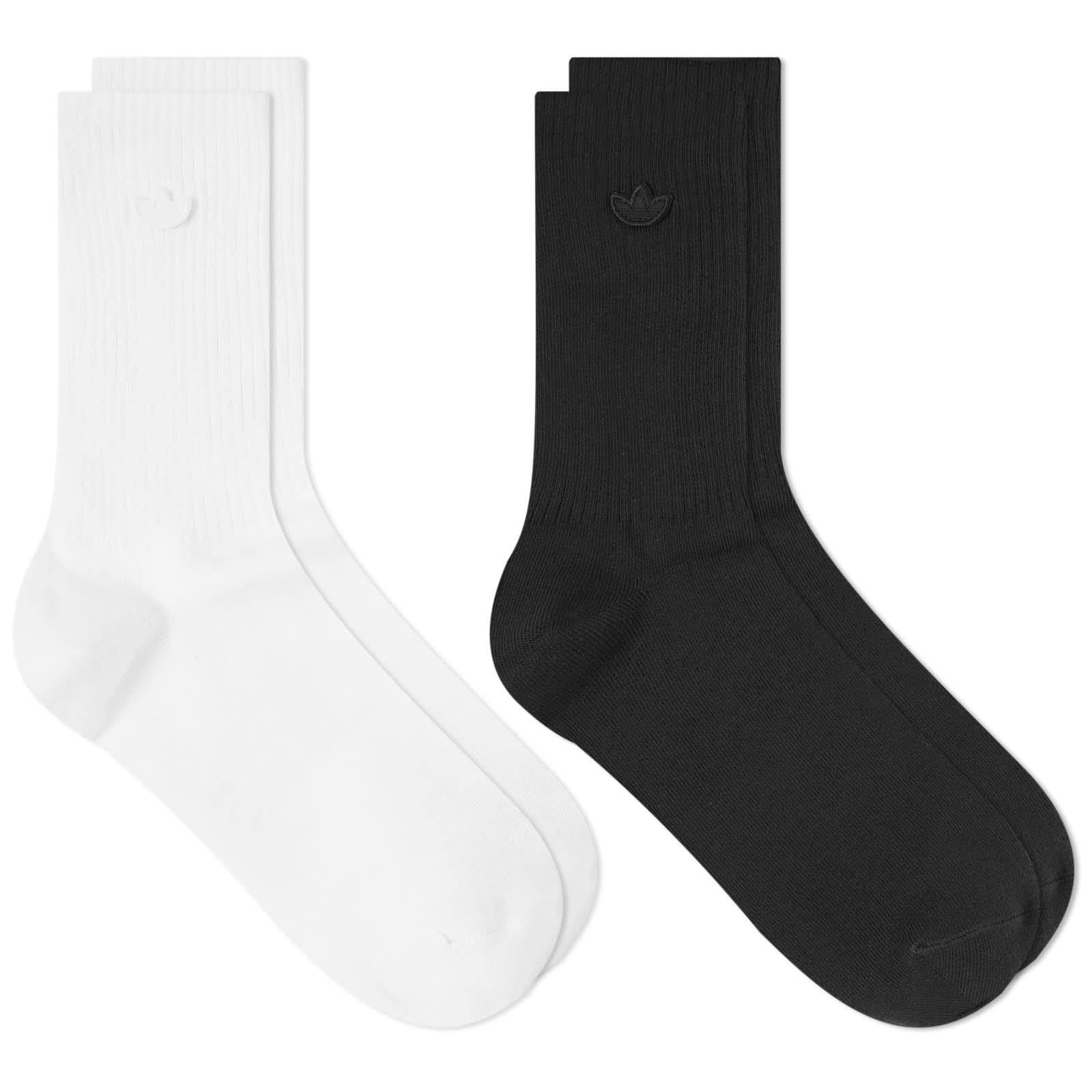 Adidas Adicolour Crew Sock 2 Pack White & Black END. (GB)