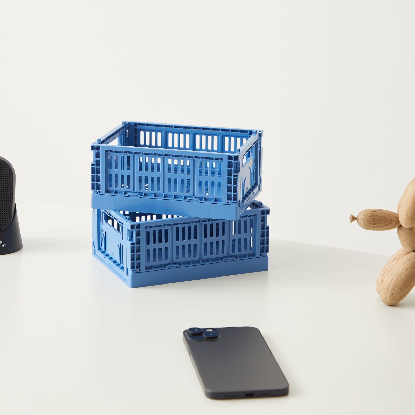 HAY Mini Recycled Colour Crate - Set of 2 - Electric Blue