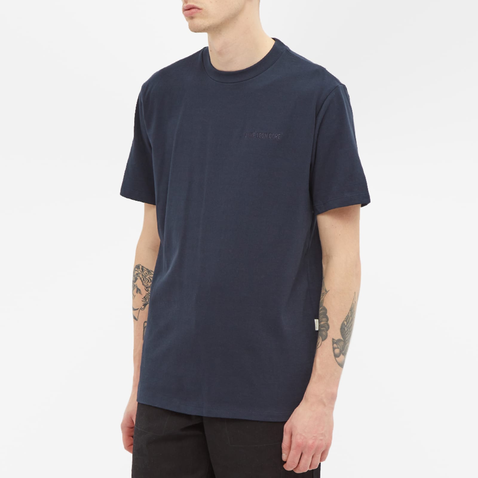 Aimé Leon Dore Tonal Logo TShirt Sky Captain Navy END. (US)