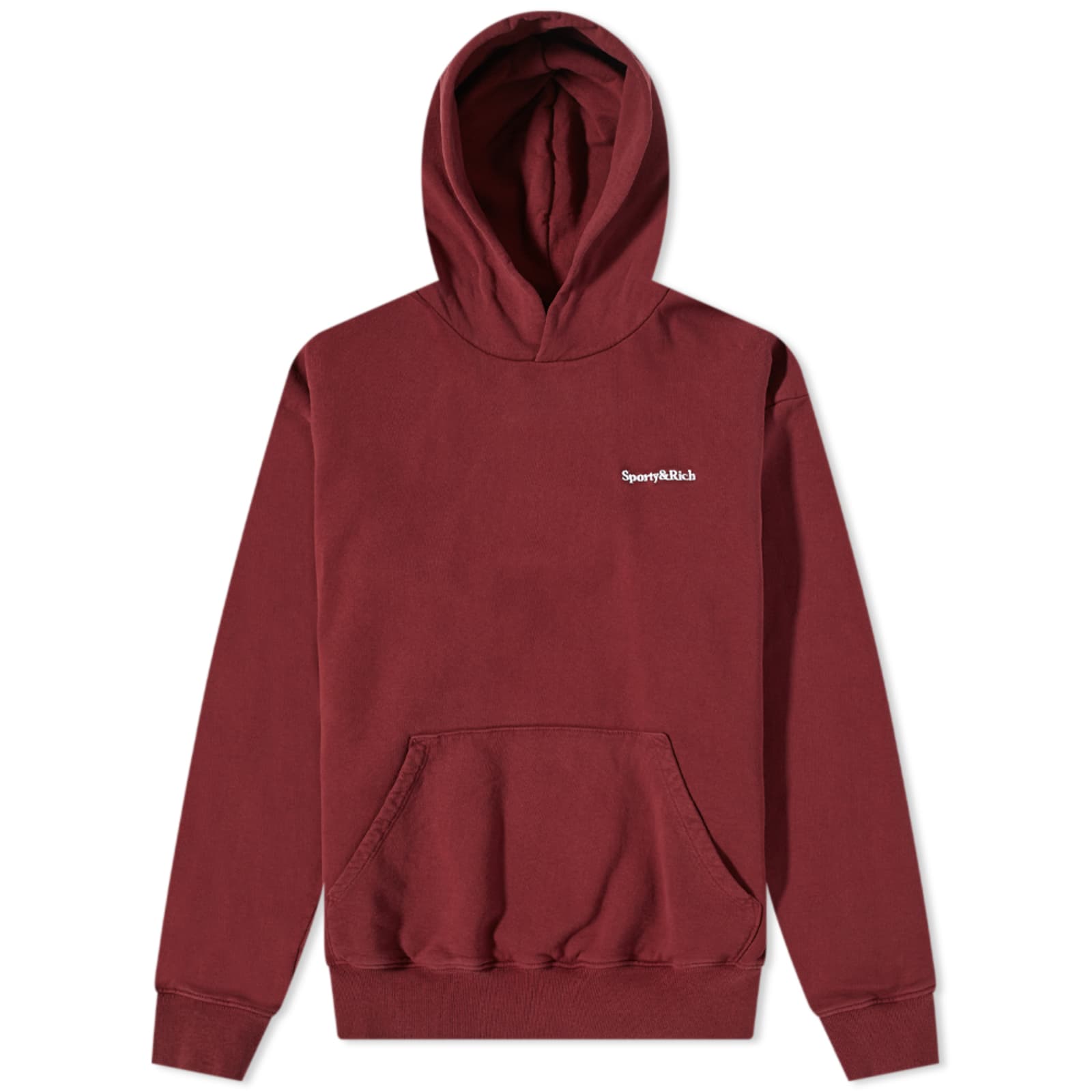 Sporty & Rich Serif Logo Hoodie Merlot & White END. (AU)