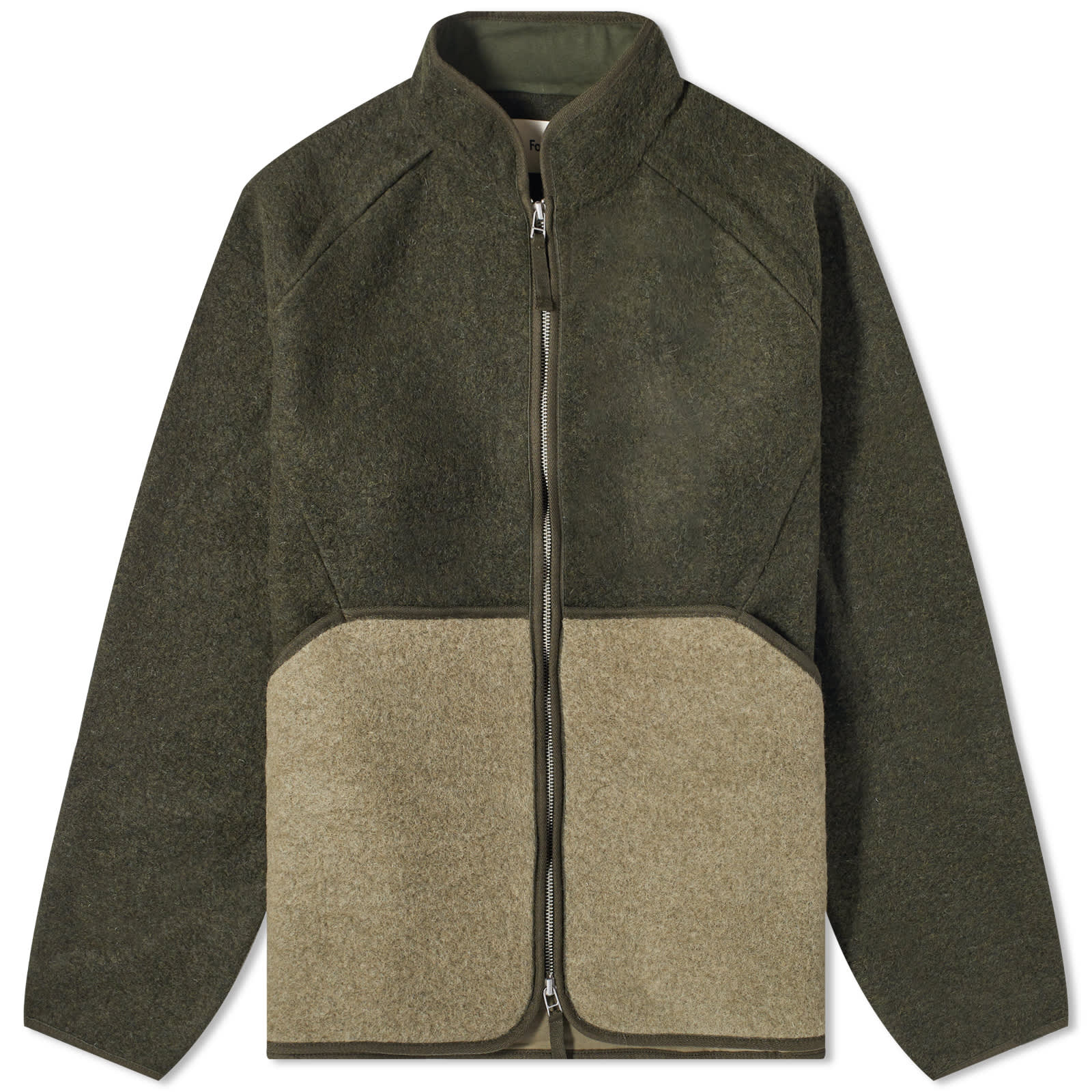 Folk Puzzle Fleece Olive Wool Mix END (GB)