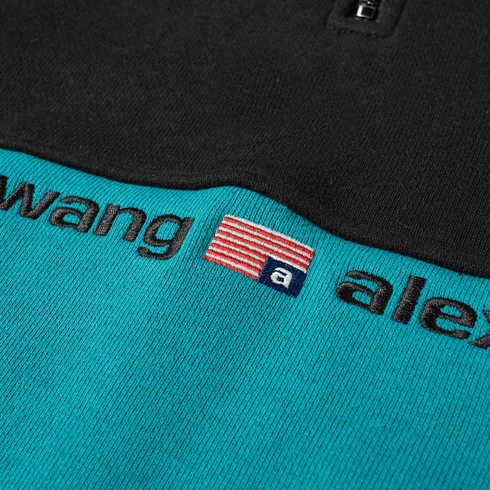 Alexander Wang Panelled Popover Hoodie - Black & Jade