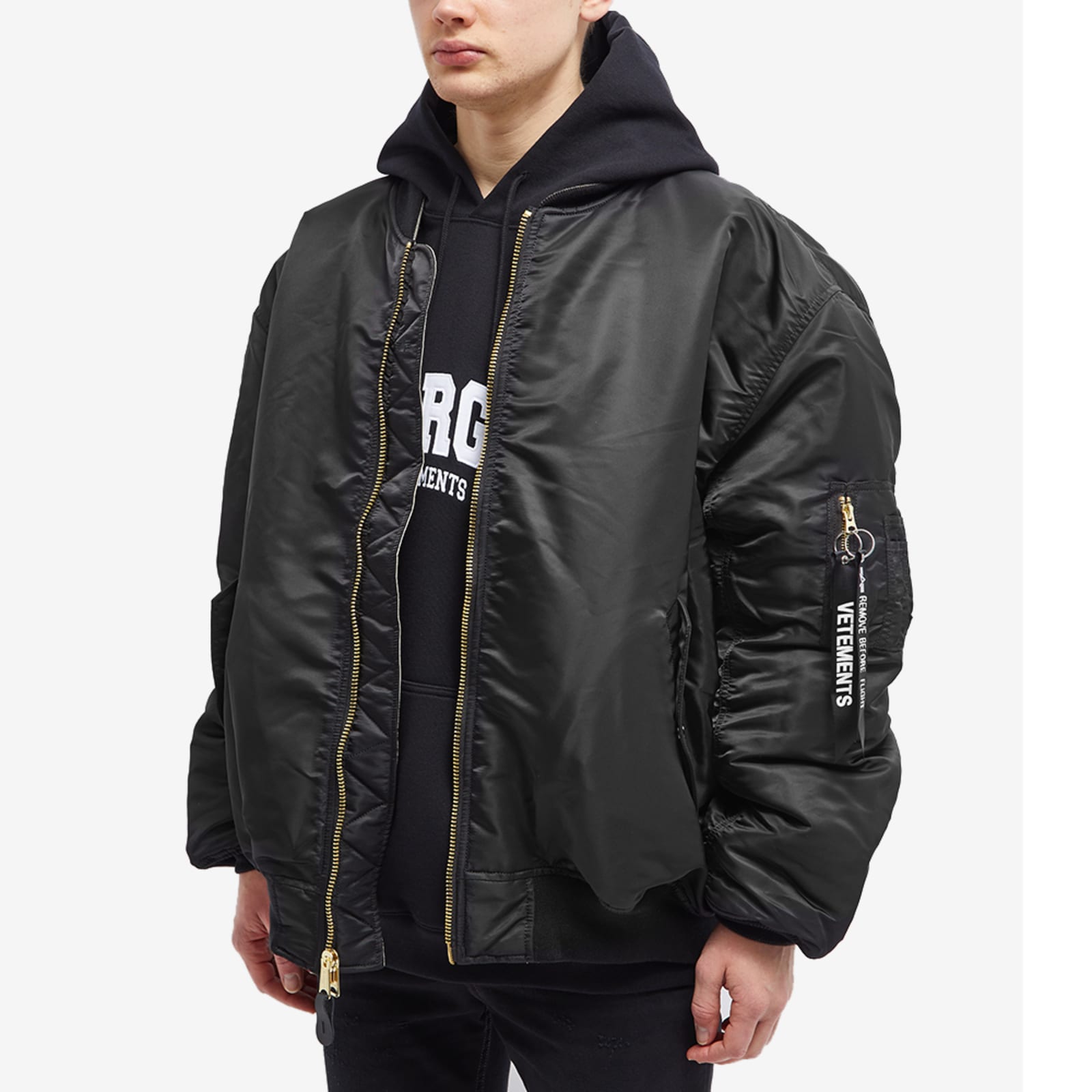 VETEMENTS Double Zip Bomber Jacket Black END.
