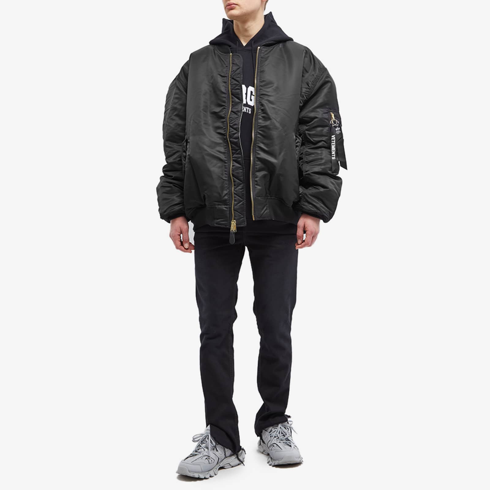 VETEMENTS Double Zip Bomber Jacket Black END.