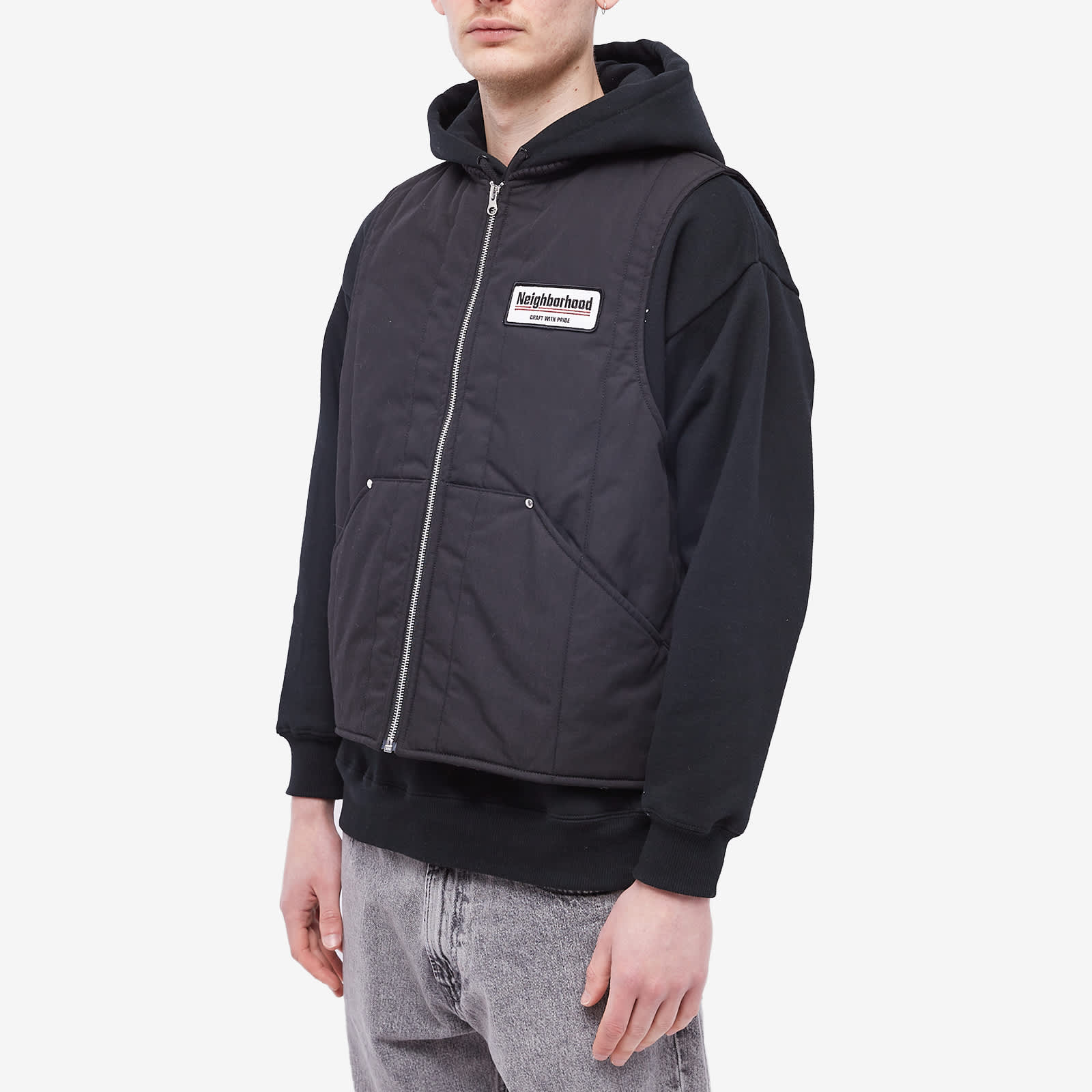 Neighborhood Padded Work Vest - Black