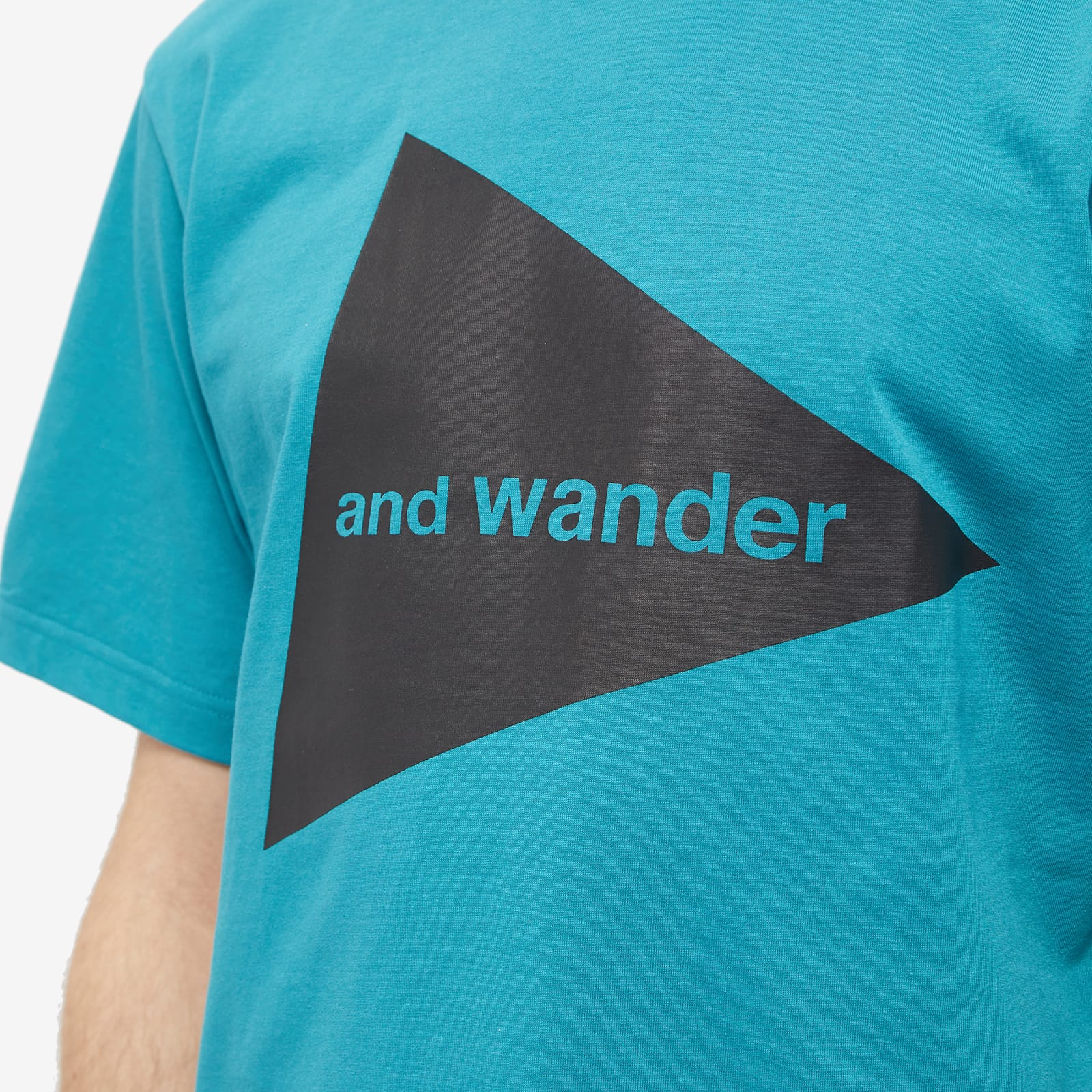 And Wander Big Logo T-Shirt - Blue