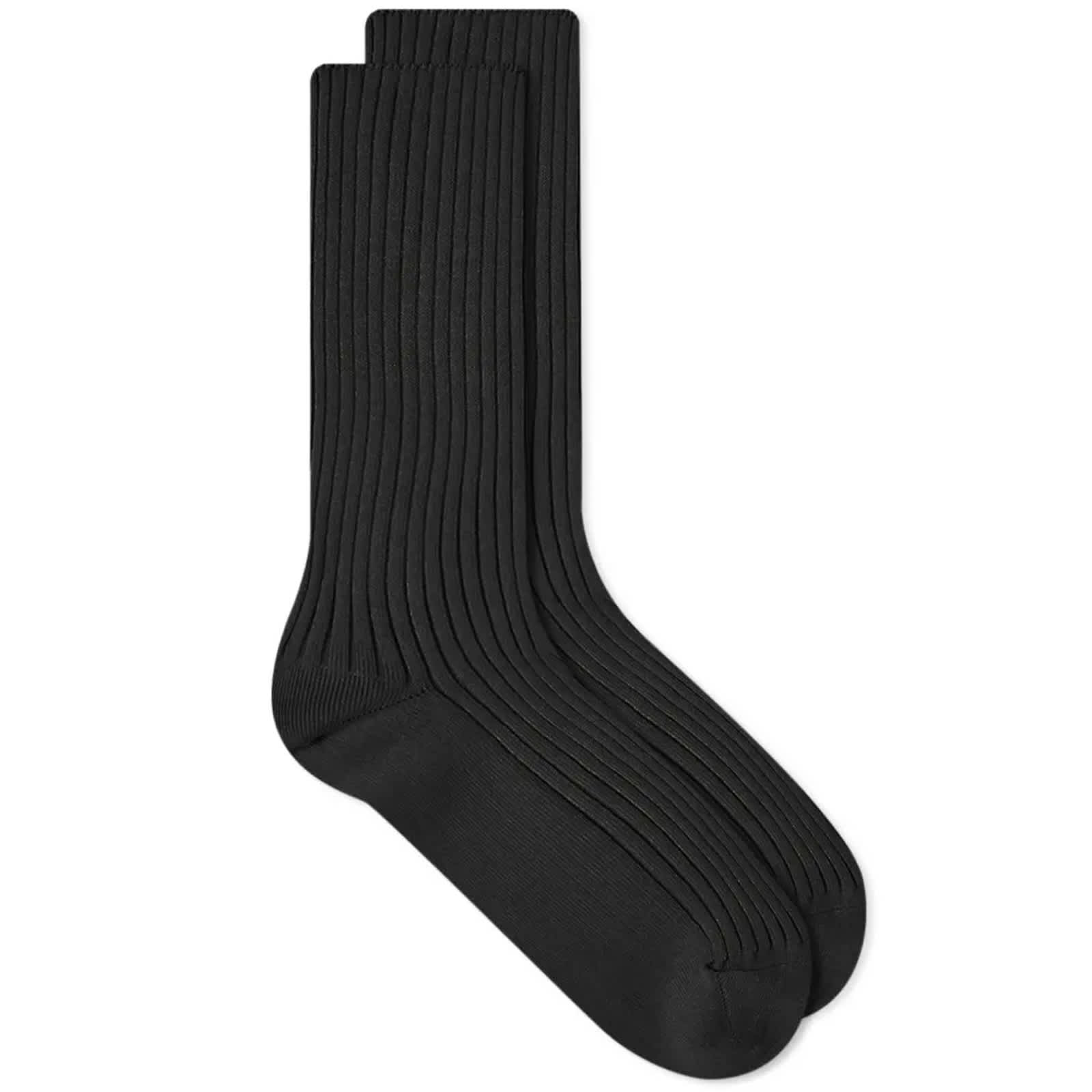 Auralee Giza Cotton Sock Black END. (KR)