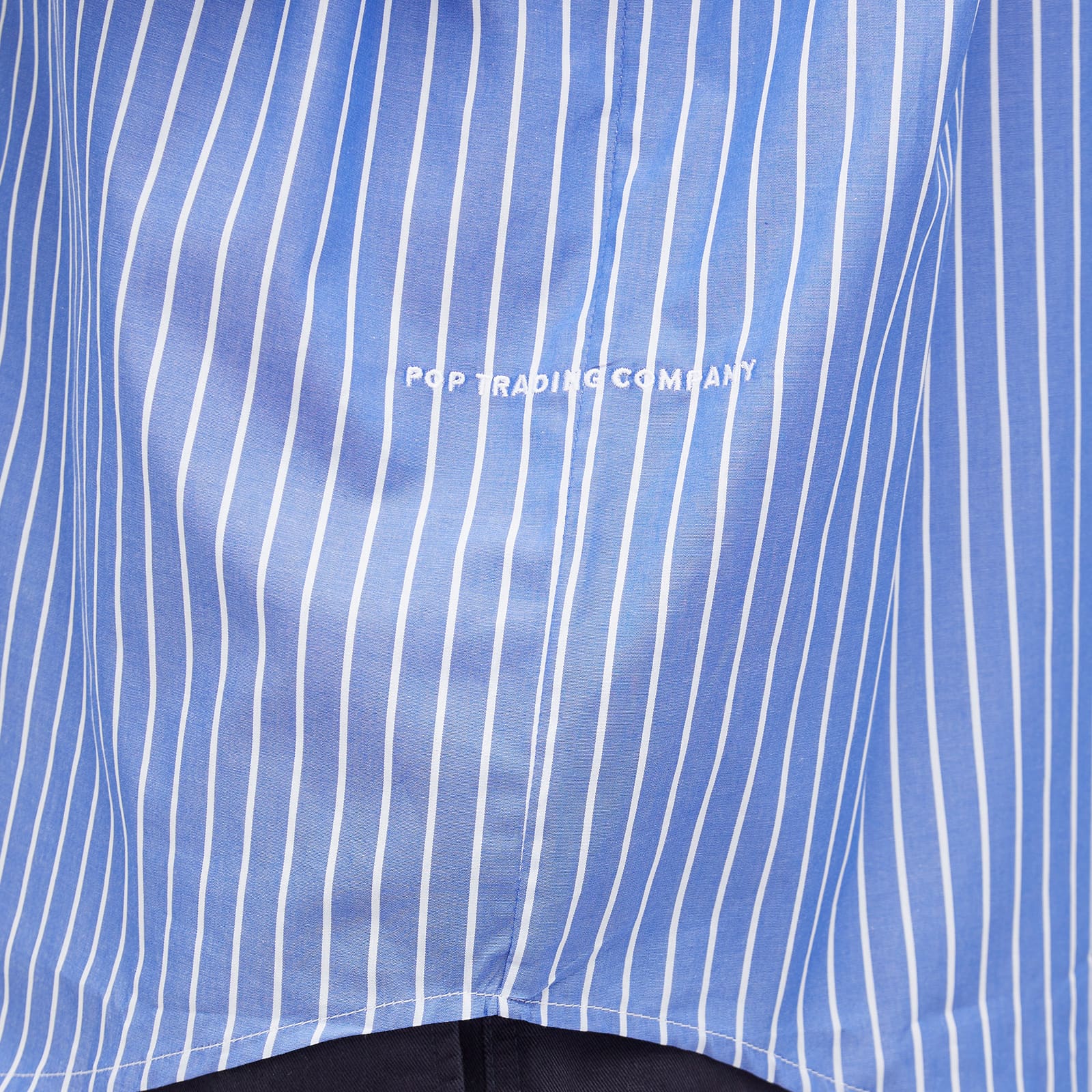 POP Trading Company Logo Striped Shirt - Blue